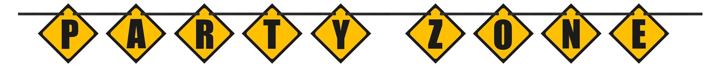 Construction Party Zone Block Banner