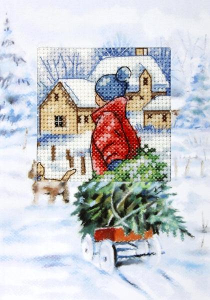 Complete counted cross stitch kit - greetings card &#x22;Winter&#x22; 6232
