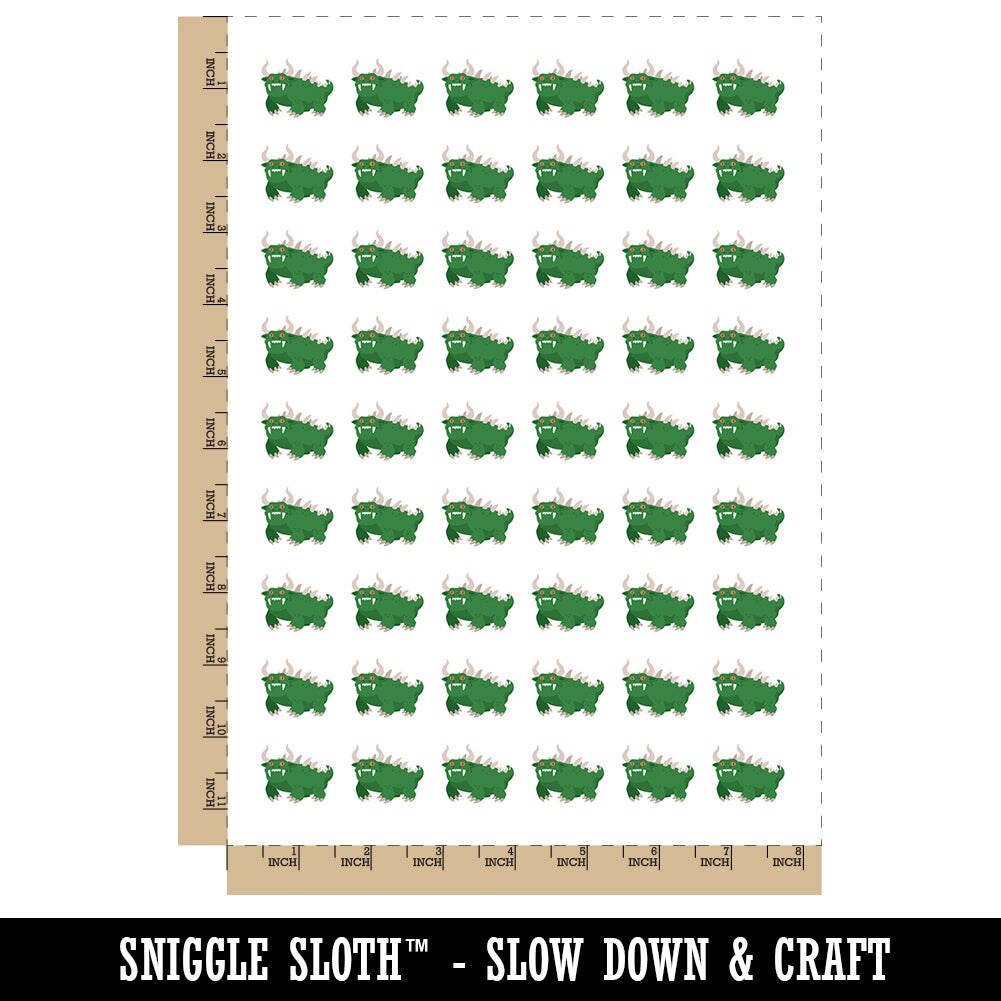 Hodag American Folklore Monster Temporary Tattoo Water Resistant Fake Body Art Set Collection (1 Sheet)