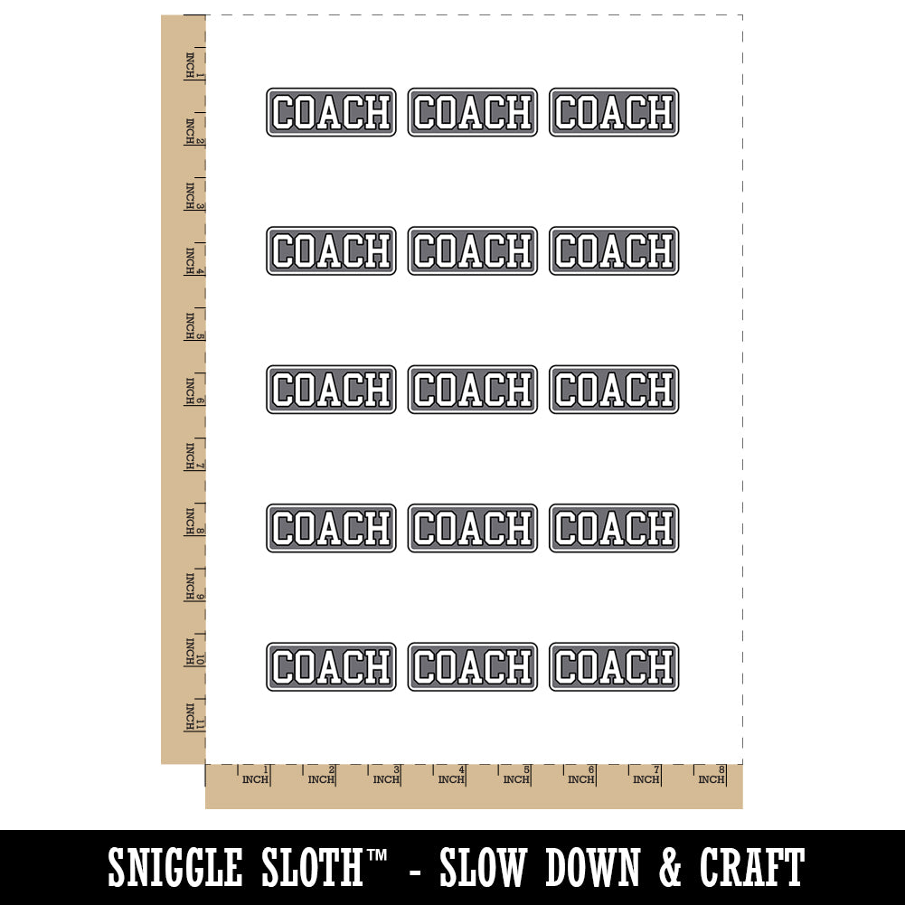 Coach Team Sports Label Temporary Tattoo Water Resistant Fake Body Art Set Collection (1 Sheet)