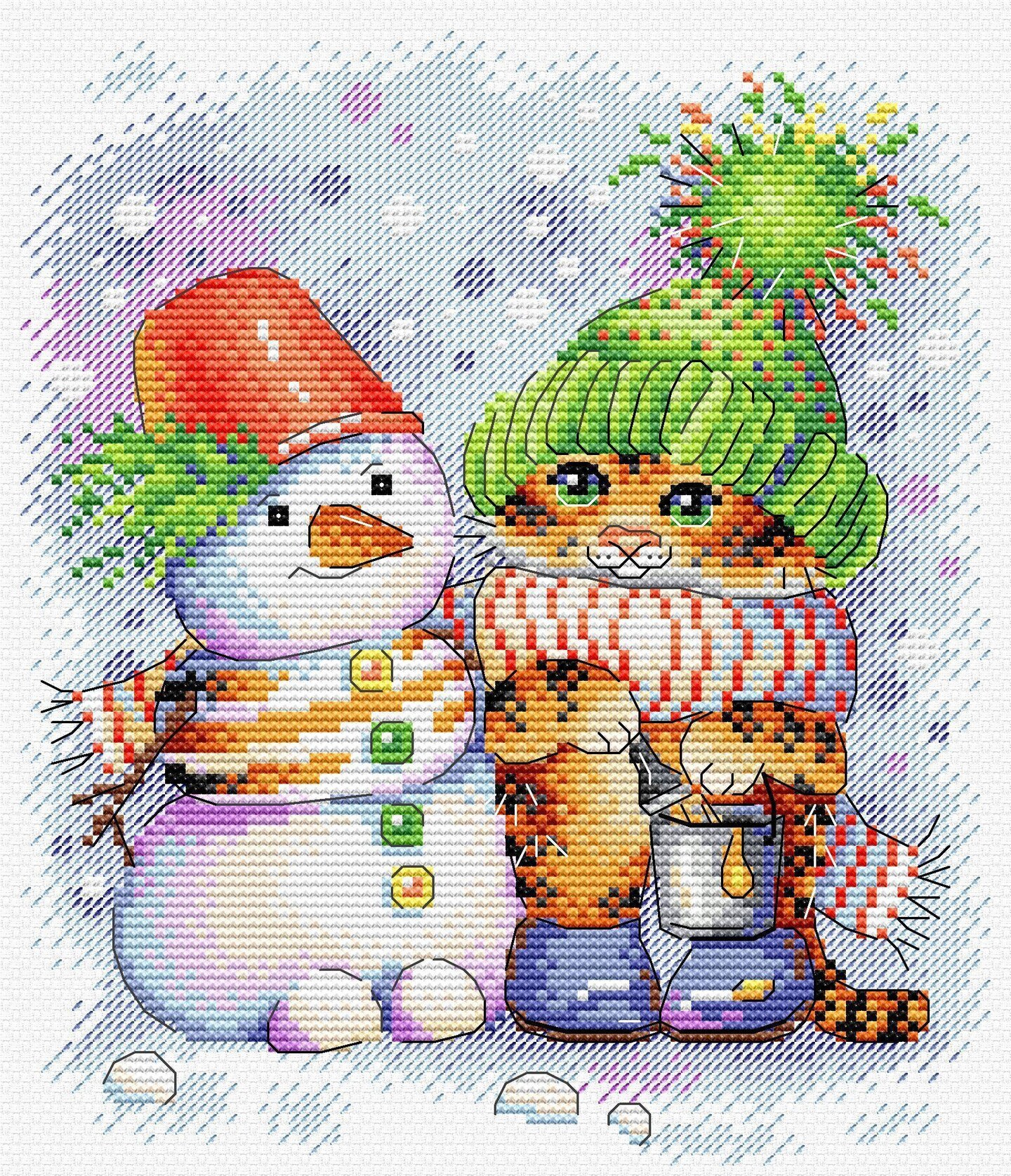 Striped Winter SM-620 Counted Cross Stitch Kit