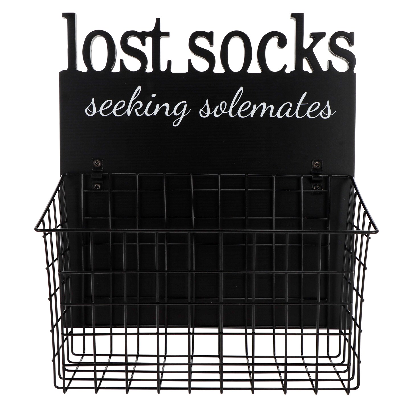 Creekview Home Emporium Seeking Soulmate Lost Socks Basket for Laundry Room Sign