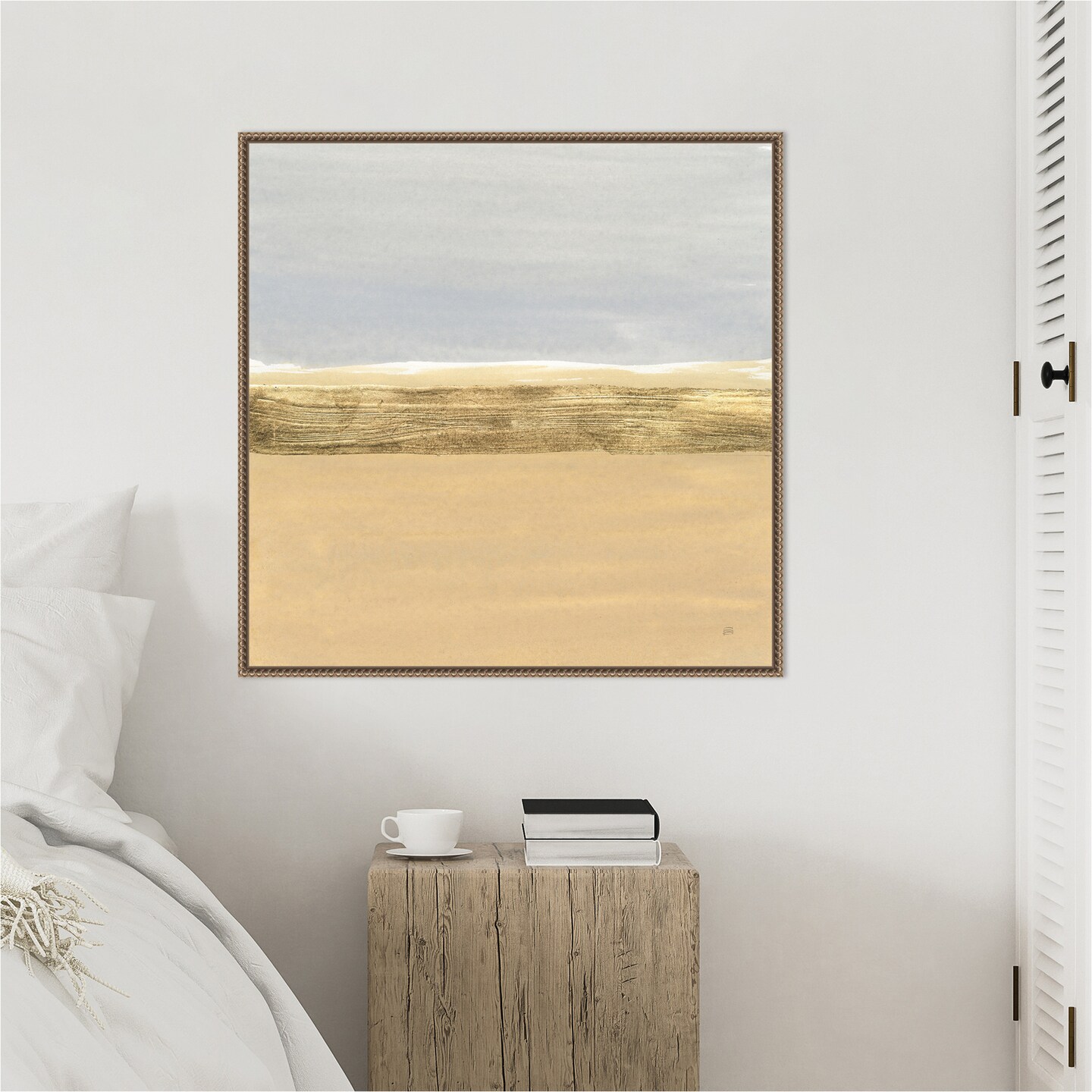 Gold Strips IV by Chris Paschke Framed Canvas Wall Art