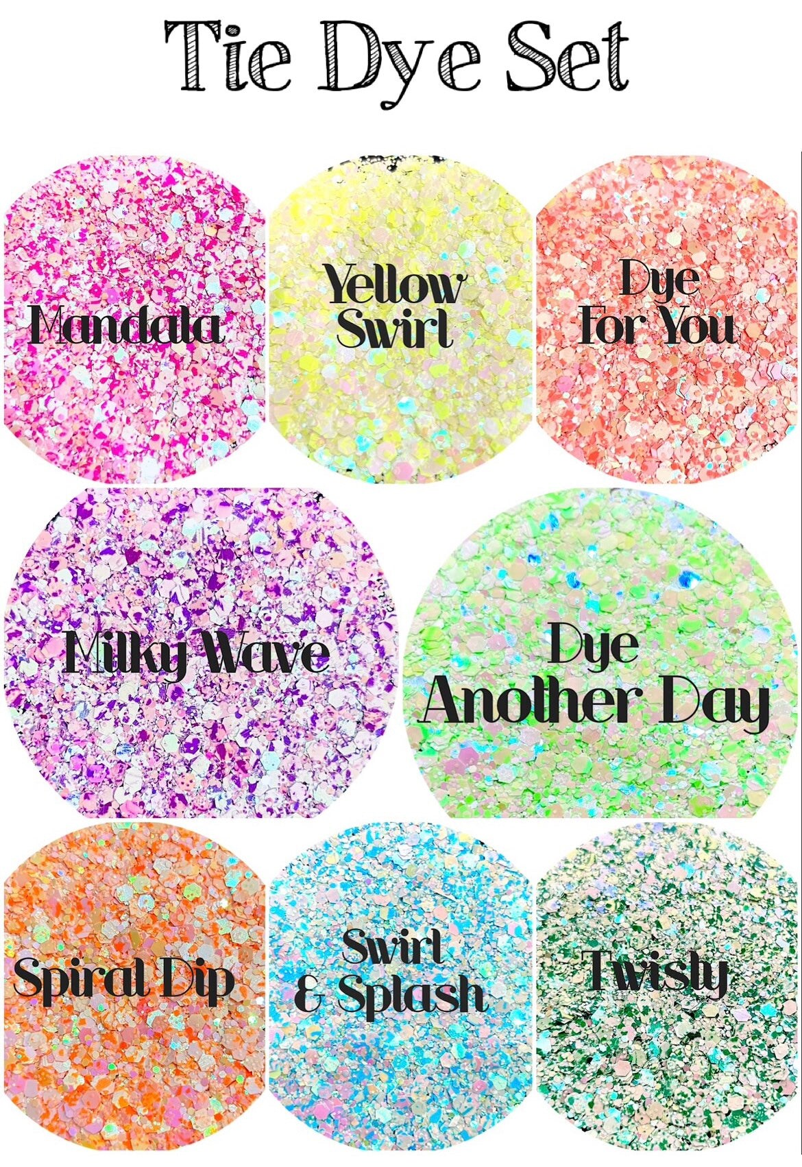 Glitter Tie Dye Set by Glitter Heart Co.&#x2122;