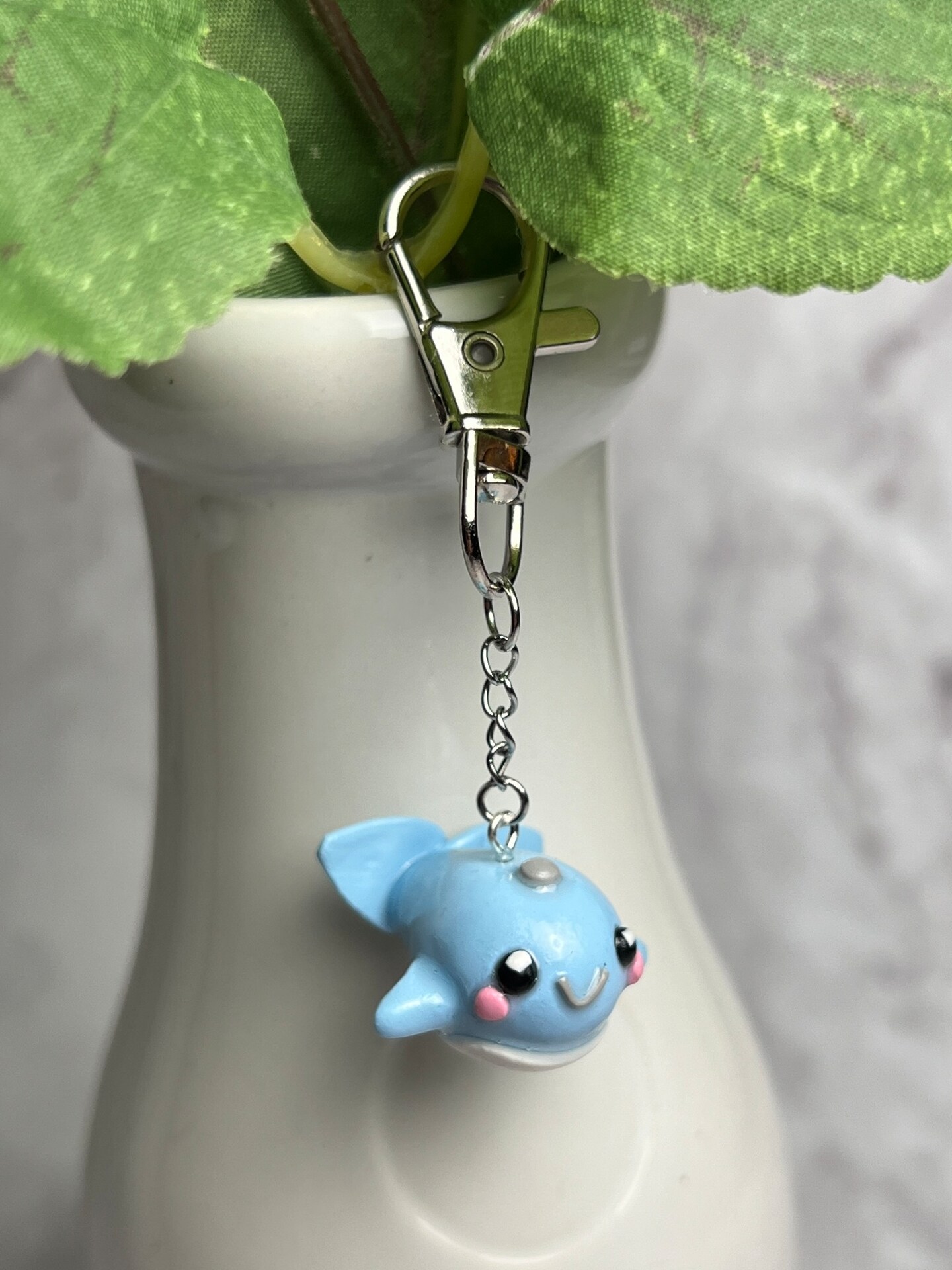 Cute Whale Keychain Kawaii Keychain Clay Keychain Polymer