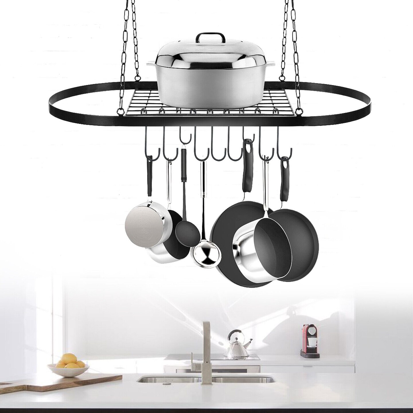 Kitcheniva Hanging Kitchen Cookware Holder Storage Organizer