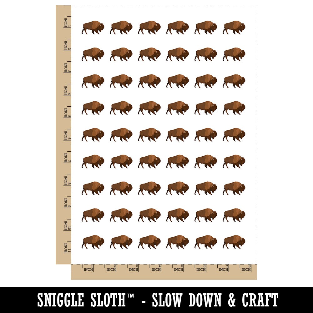 American Buffalo Bison Solid Temporary Tattoo Water Resistant Fake Body Art Set Collection (1 Sheet)