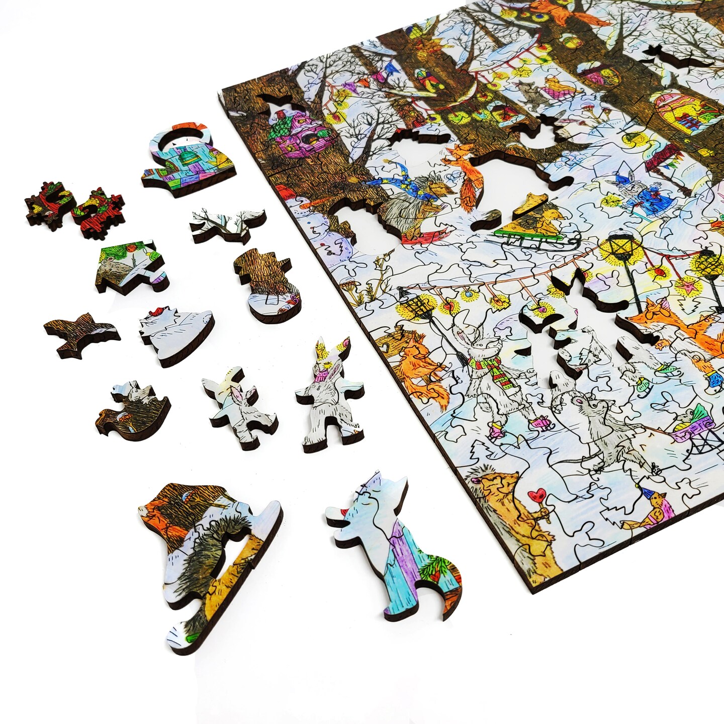 Wooden Jigsaw Puzzles for Adults - Uniquely Shaped Pieces - made
