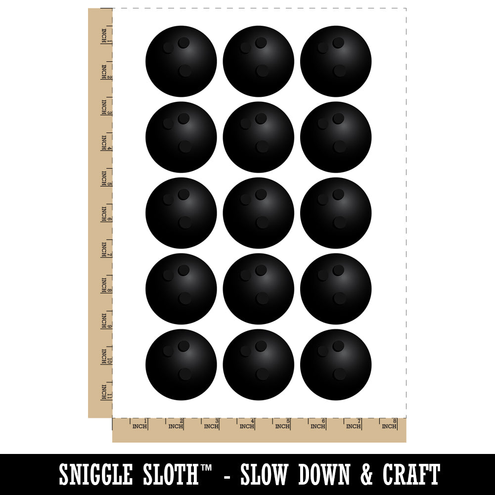 Bowling Ball Temporary Tattoo Water Resistant Fake Body Art Set Collection (1 Sheet)