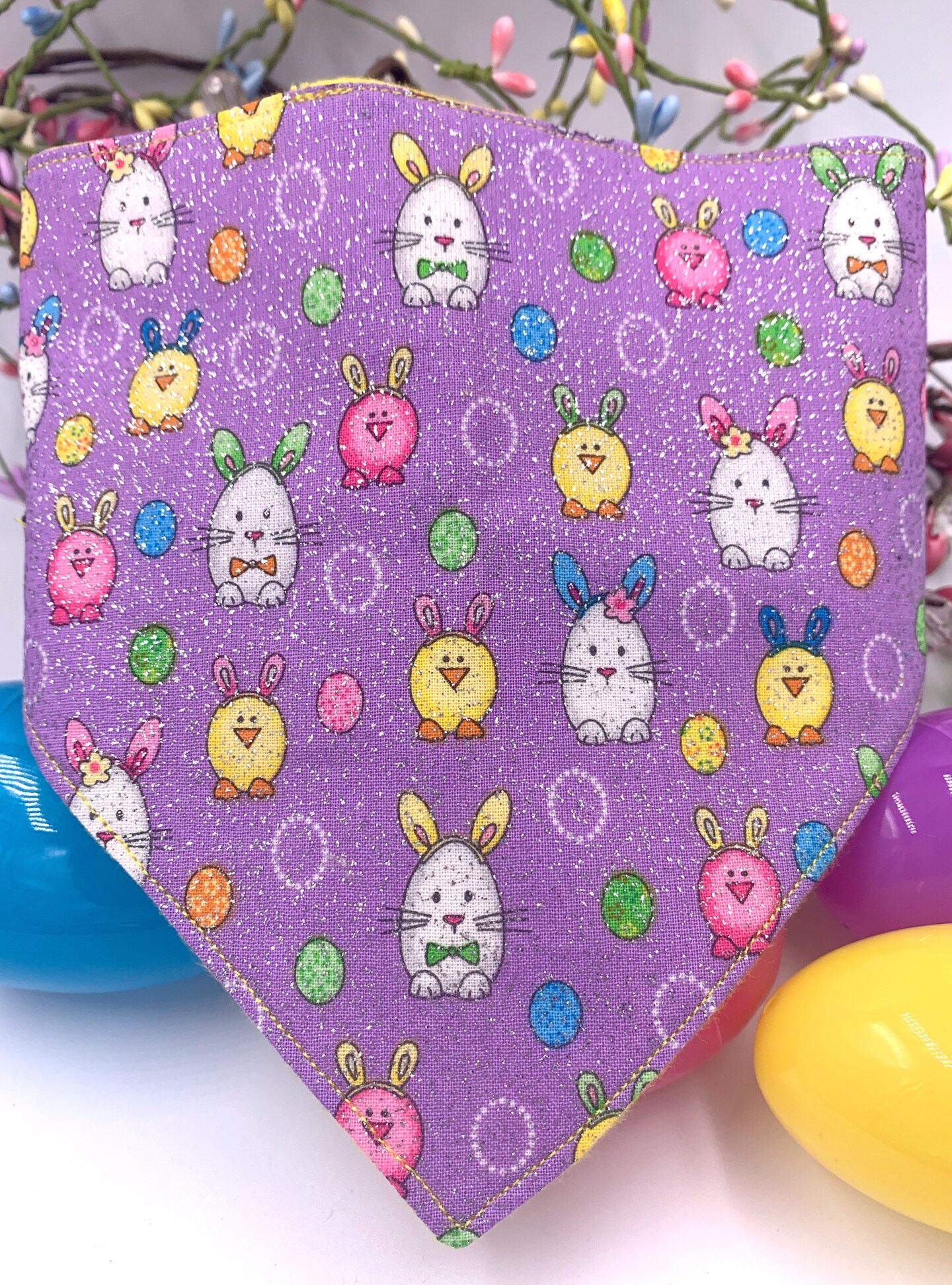 Easter Bandana, Holiday Bandana, Spring Bandana, Purple Bandana, Pet Bandana, Cat Bandana, Dog Bandana, Pet Scarf, Dog Accessories product 2