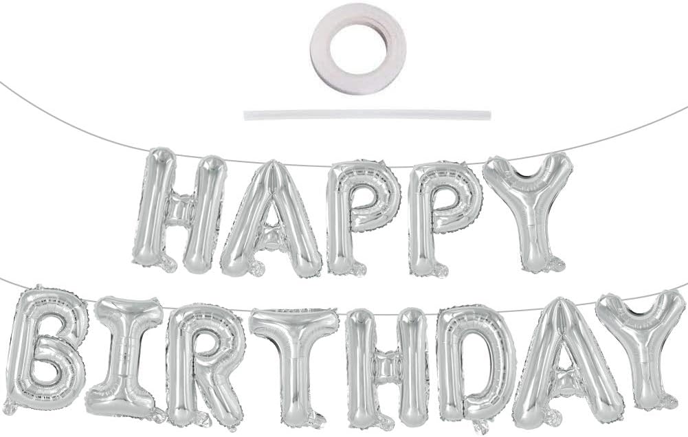 Colorful Celebrations: 16-Inch Mylar Foil Happy Birthday Balloons Banner - Eco-Friendly Decor for All Ages!