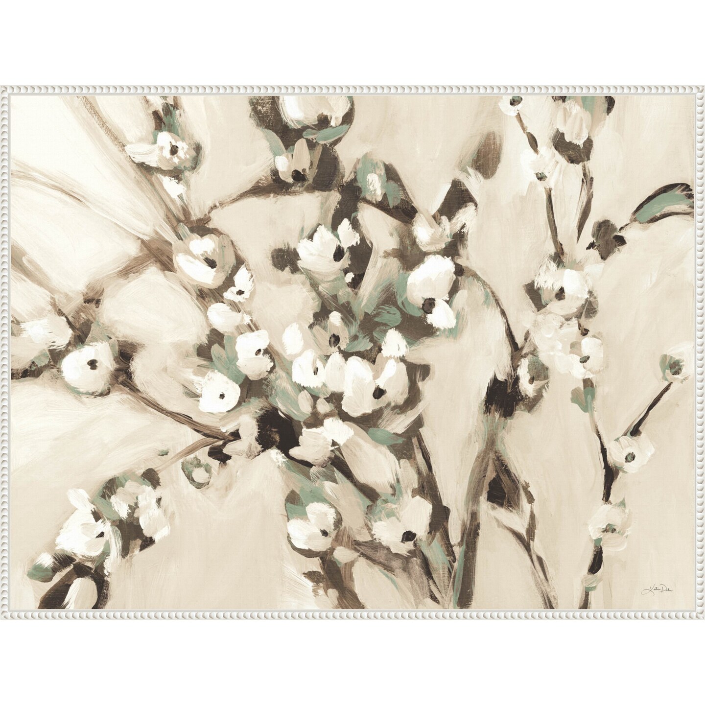 Wild Floral Branches Neutral by Katrina Pete Framed Canvas Wall Art