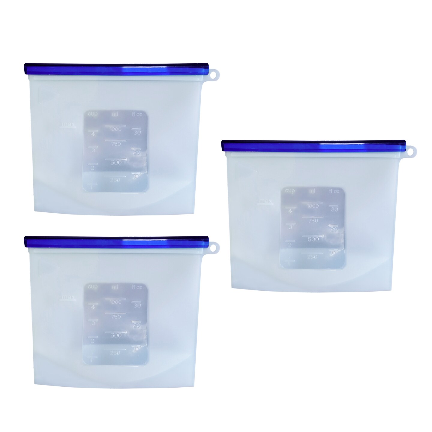 7Penn Silicone Food Storage Bag 1000mL - 3pk 7.75 x 4in Reusable Food Bags