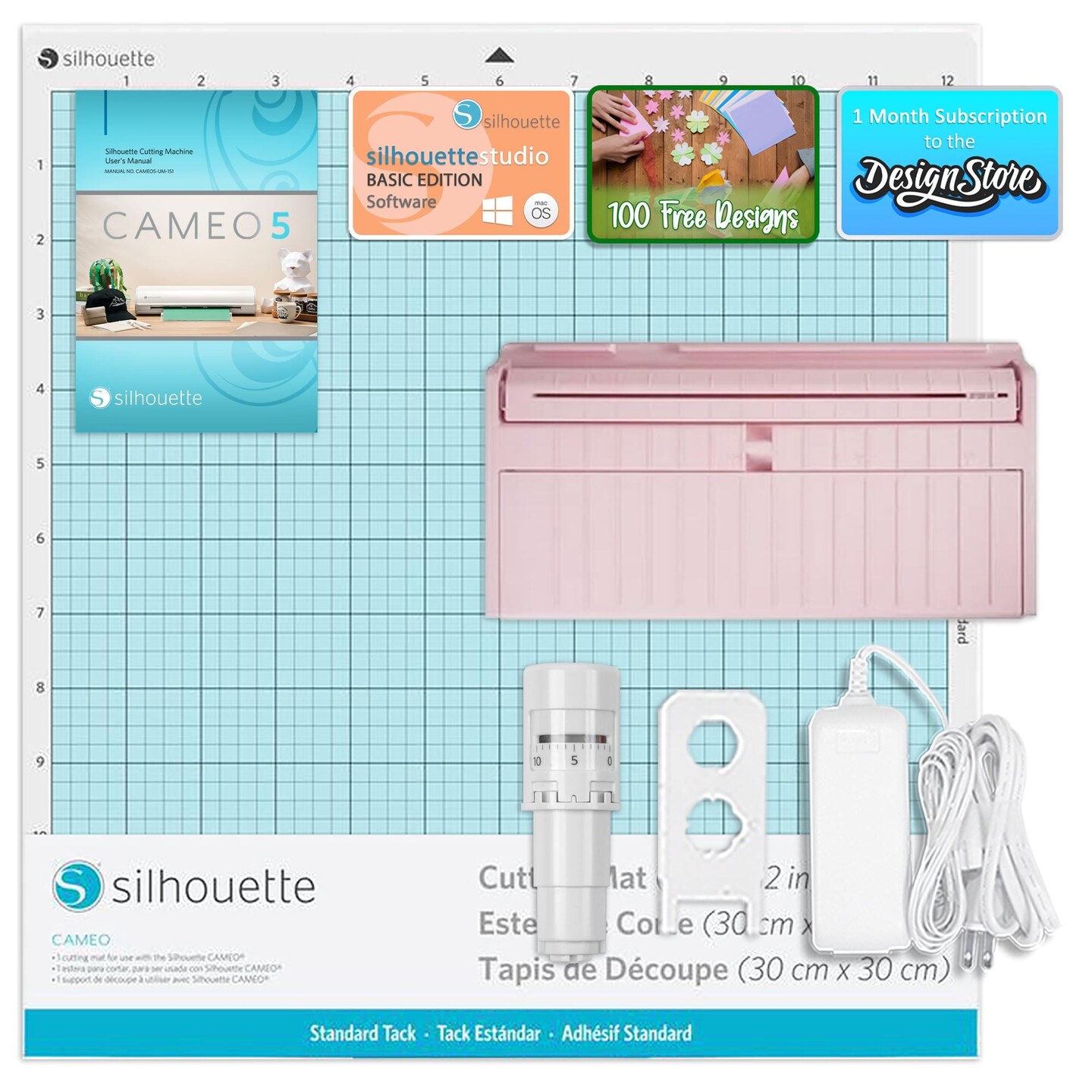 Silhouette Pink Cameo 5 - 12&#x22; Vinyl Cutter with Roll Feeder