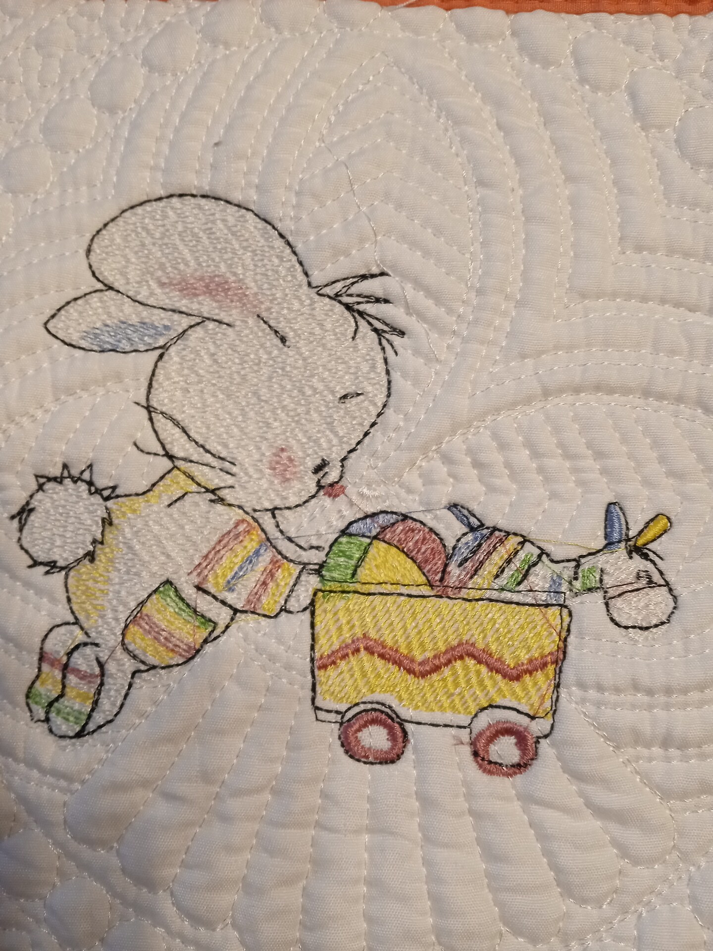 Embroidered Baby Heirloom Quilt ,Baby Shower Gift, Baby Gift, Emboidered  Blanket, Embroidered with \, image size:810x1080