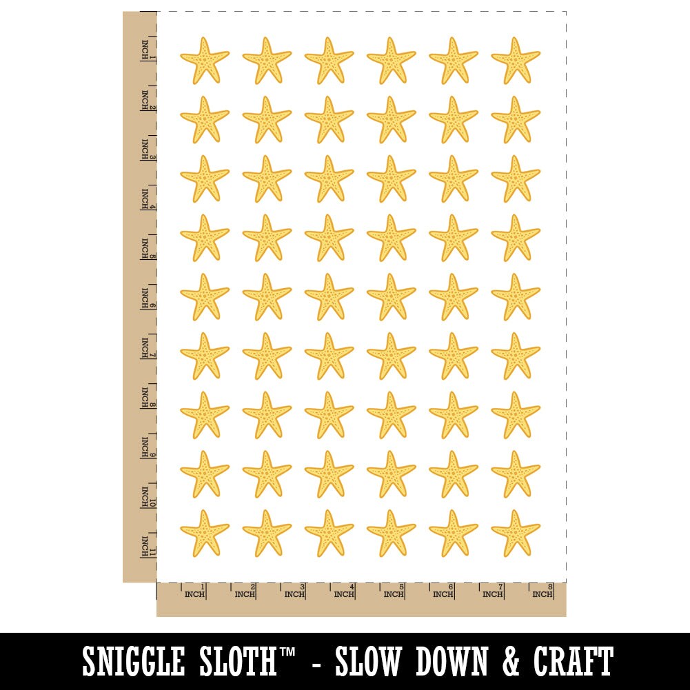 Starfish Sea Star Temporary Tattoo Water Resistant Fake Body Art Set Collection (1 Sheet)