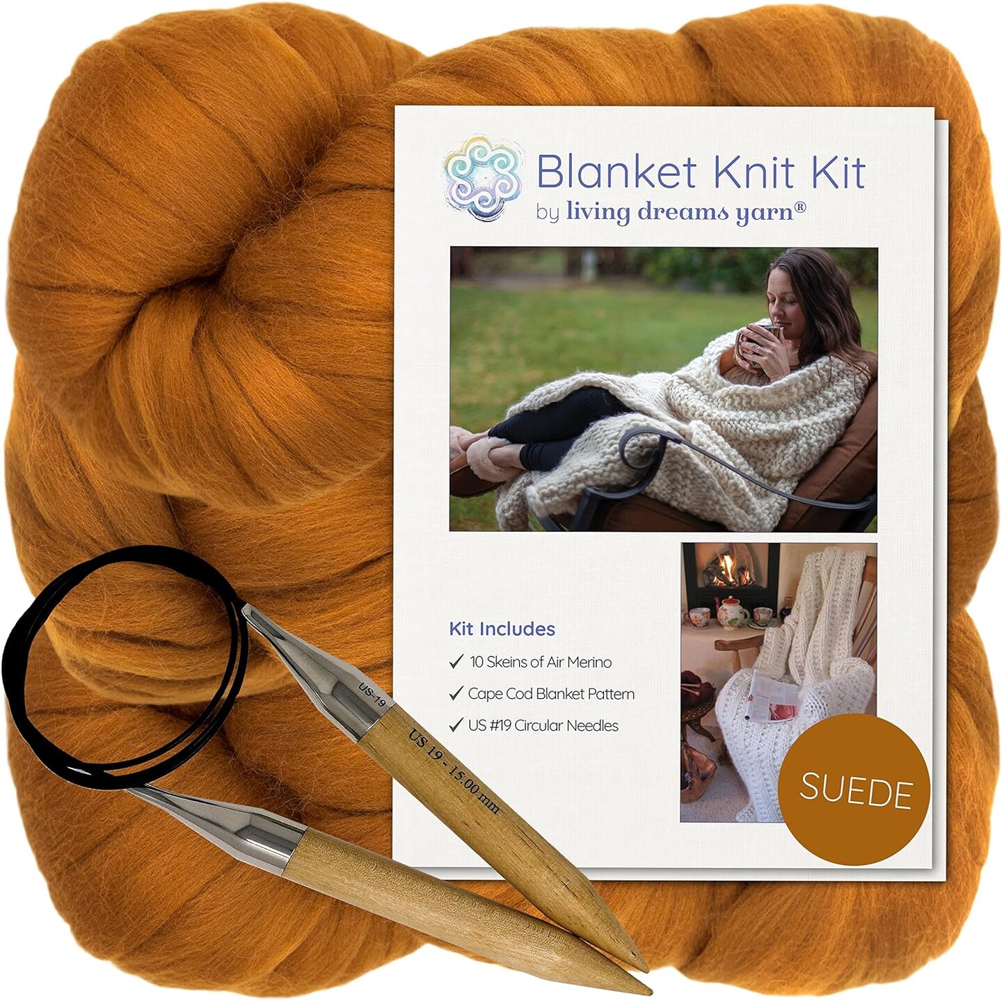 Blanket Kit Diy Big Yarn Blanket DIY Kit Fisherman Rib Blanket
