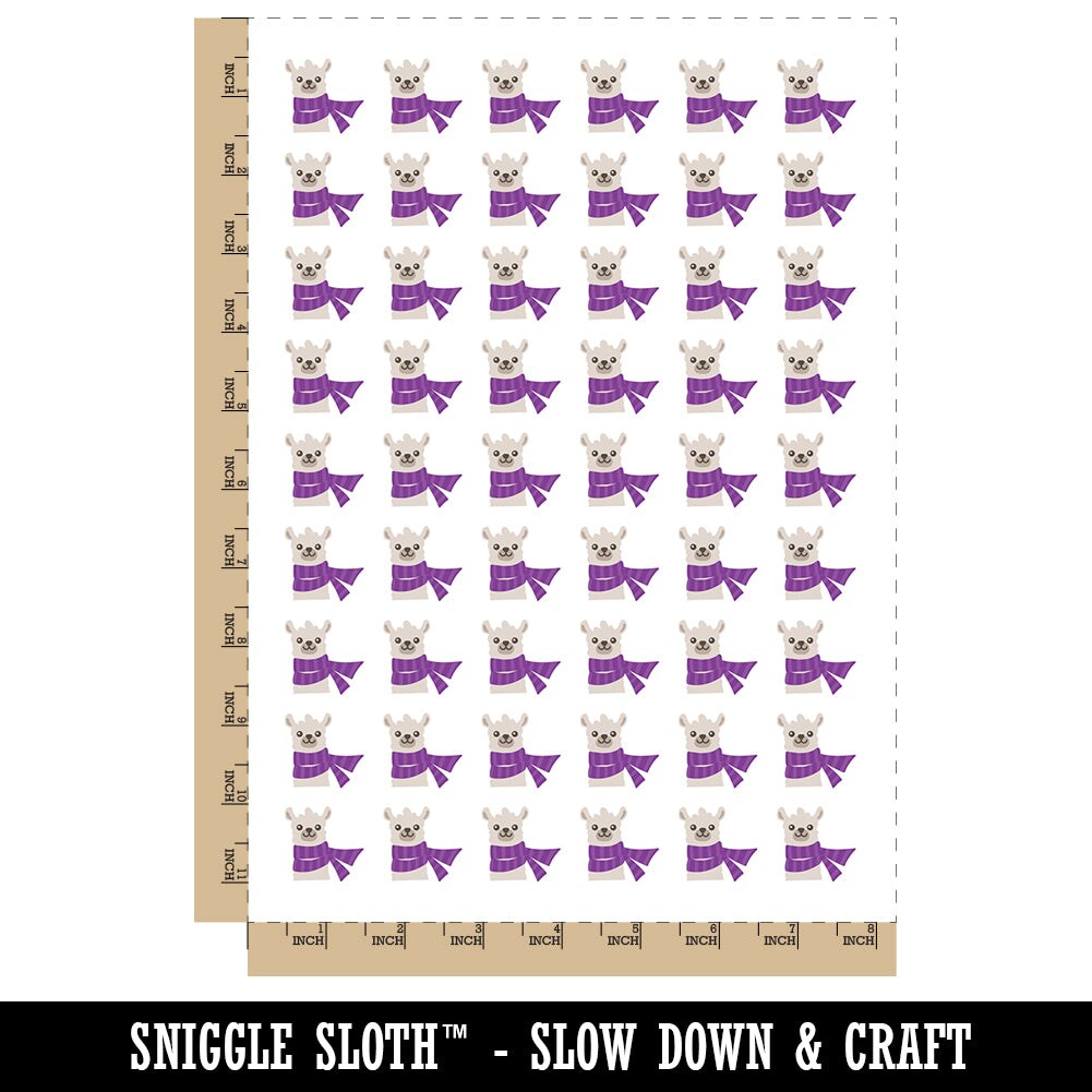 Llama with Scarf Temporary Tattoo Water Resistant Fake Body Art Set Collection (1 Sheet)