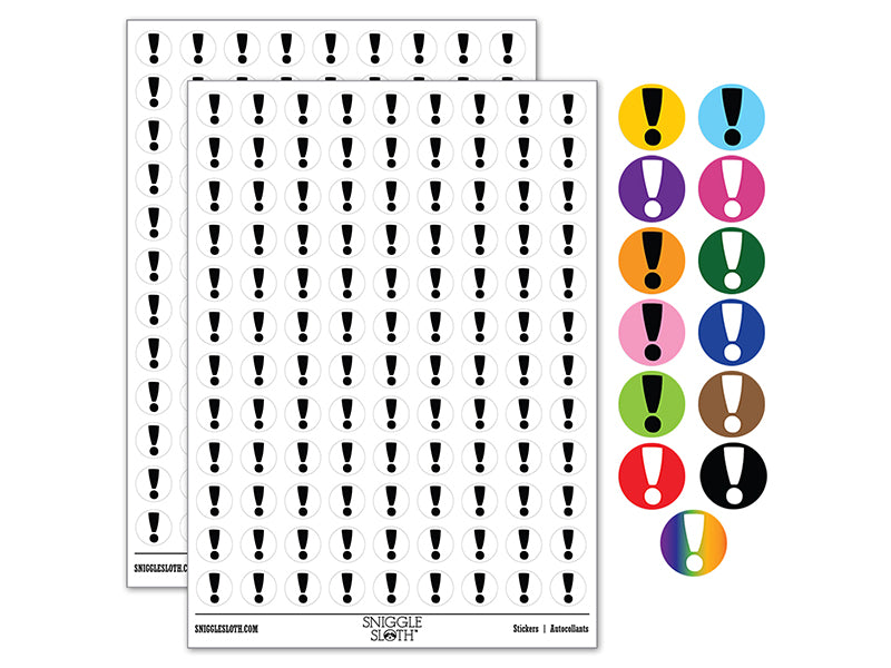 Exclamation Mark Punctuation 200+ 0.50&#x22; Round Stickers