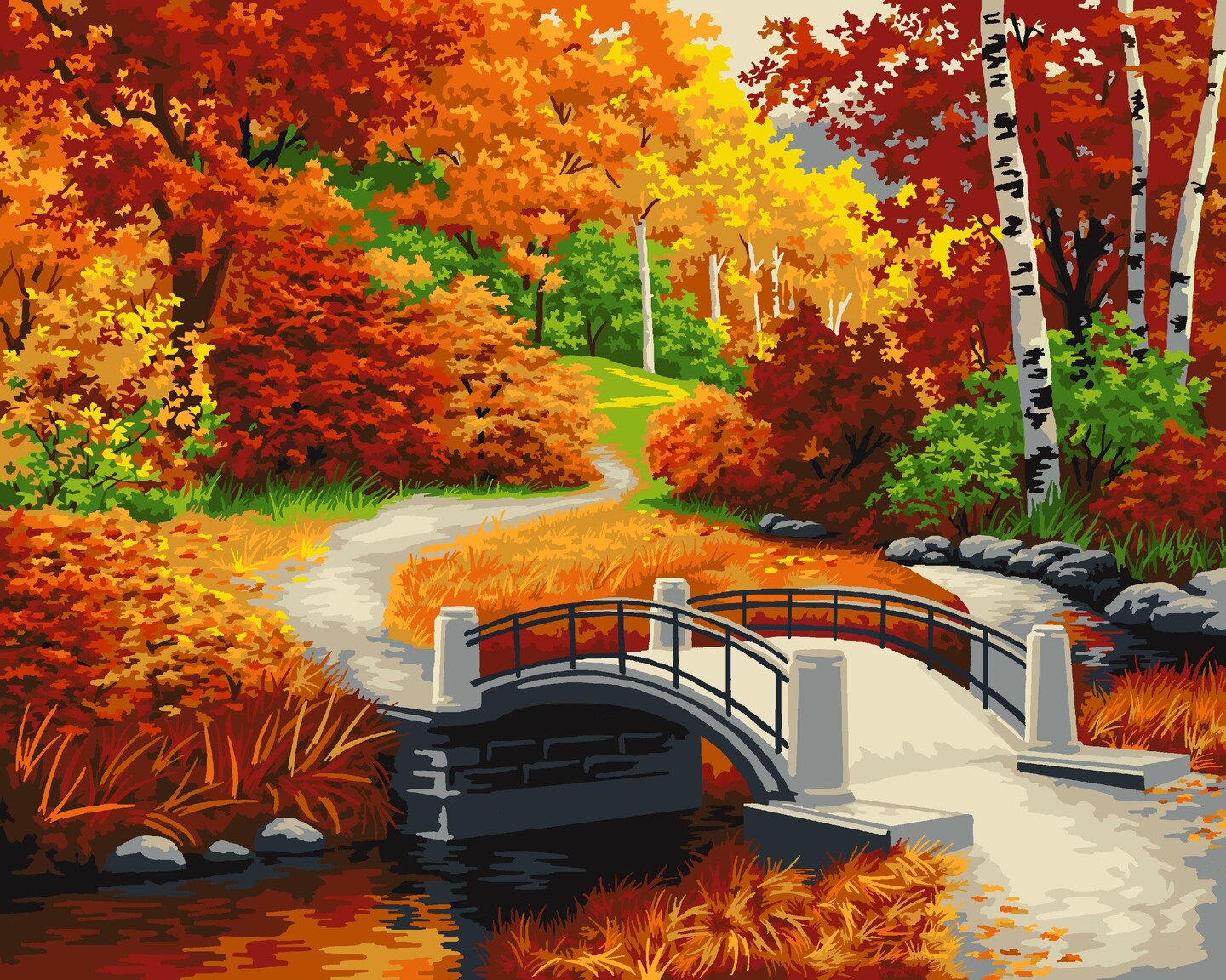 Painting by Numbers kit Crafting Spark Golden Autumn A089 19.69 x 15.75 in