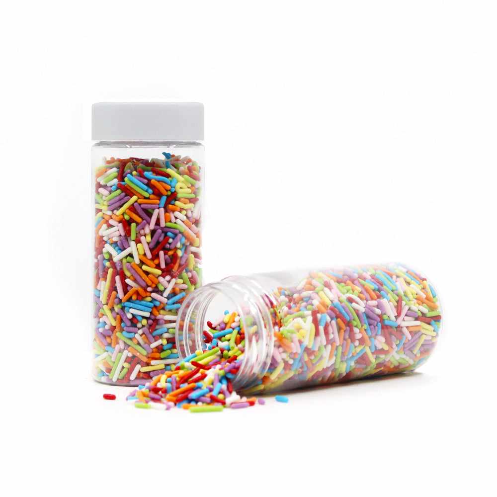 Krazy Sprinkles - Classic Rainbow Jimmies Mix (1/2 Cup, 1x Jar) for Cakes, Ice Cream & Cookies