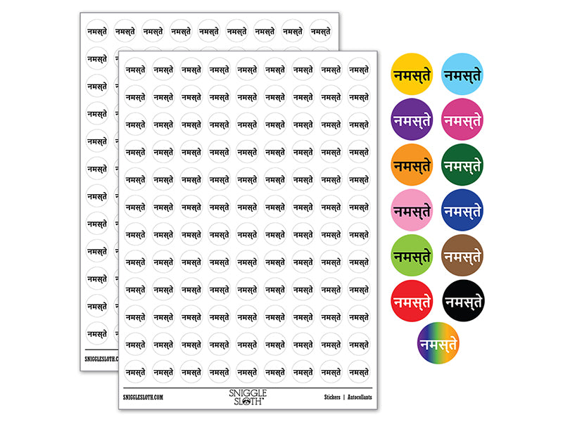 Namaste Hello Hindi Greeting 200+ 0.50&#x22; Round Stickers