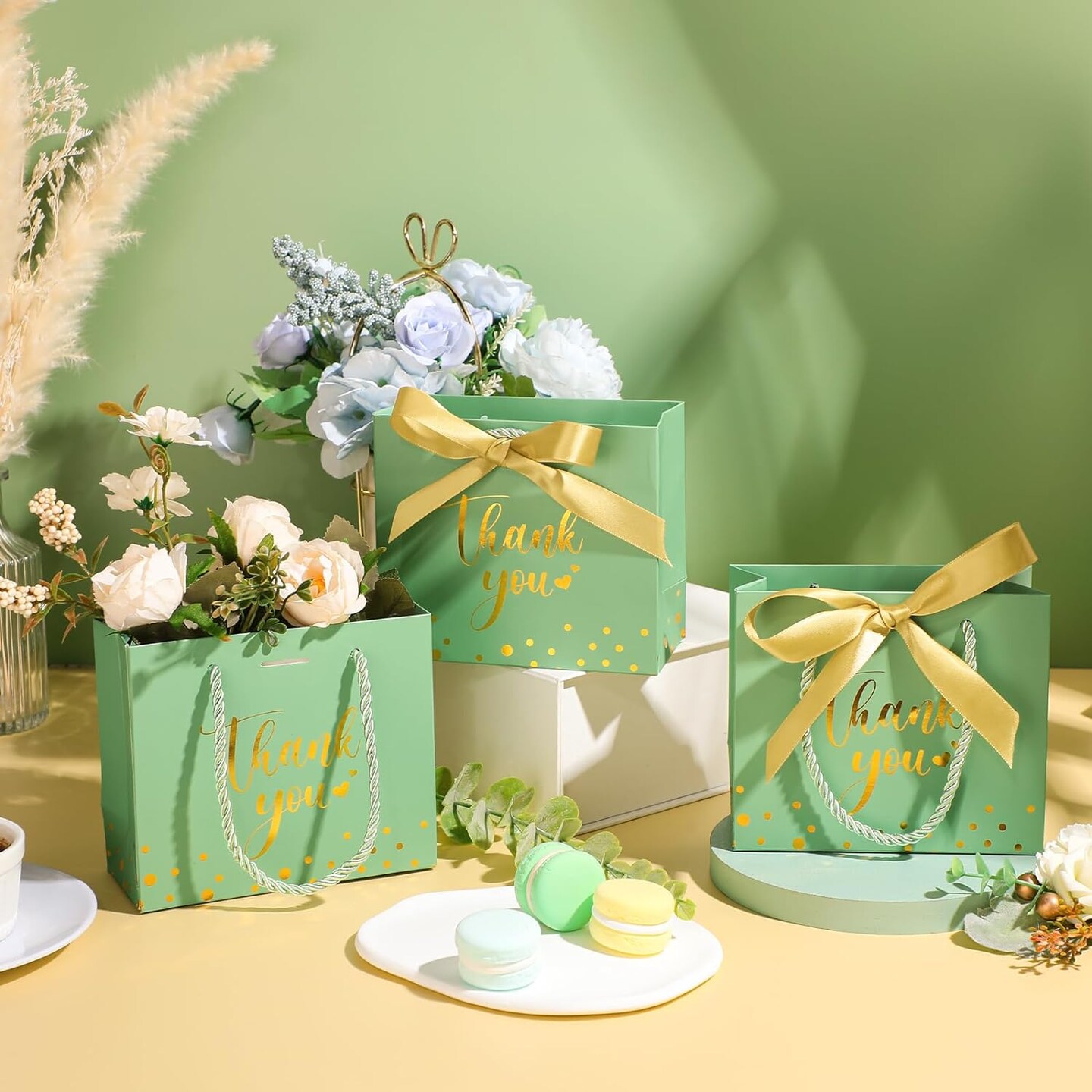 45-Pieces Mini Paper Gift Bags with Handle &#x26; Bow