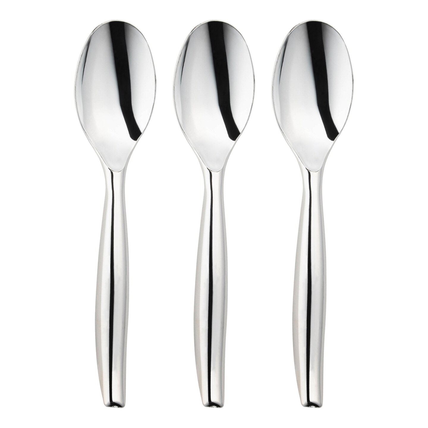 Silver Disposable Plastic Serving Spoons (150 Spoons)