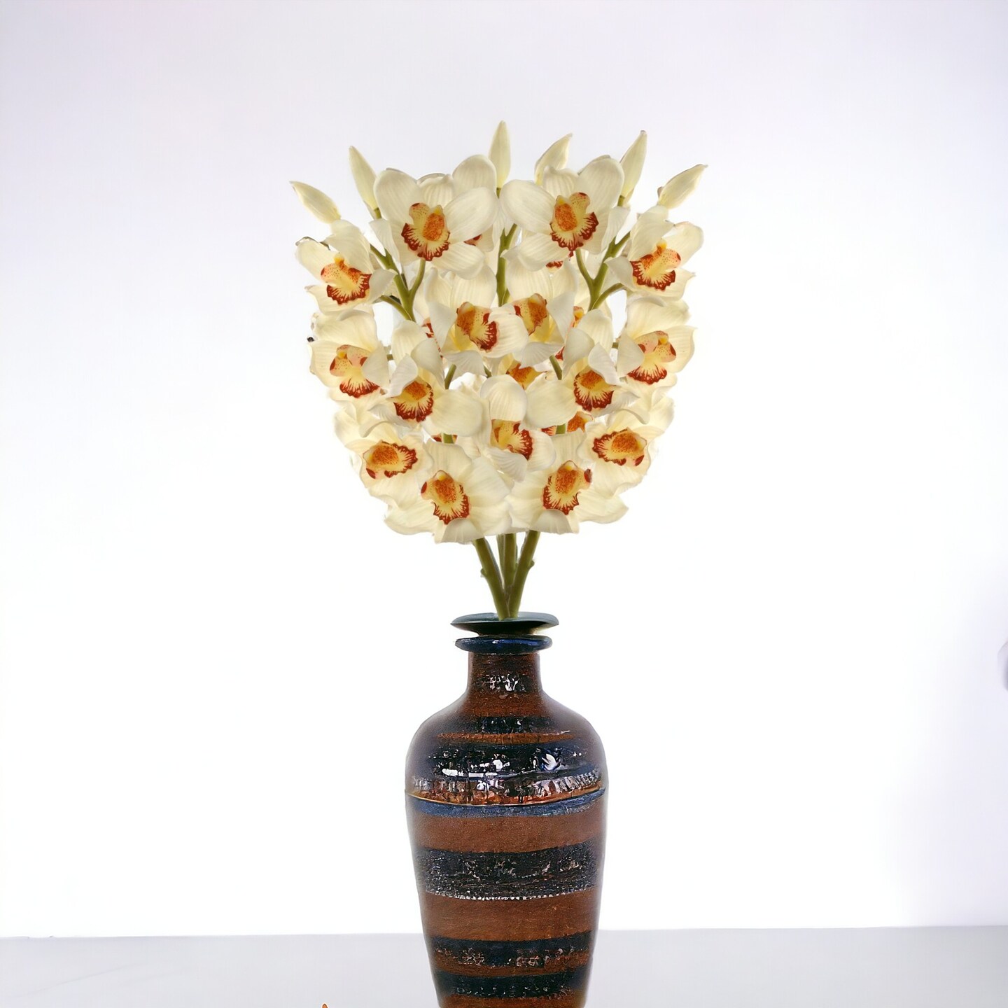 12-Pack: Real Touch Cream Cymbidium Orchid Stem by Floral Home&#xAE;