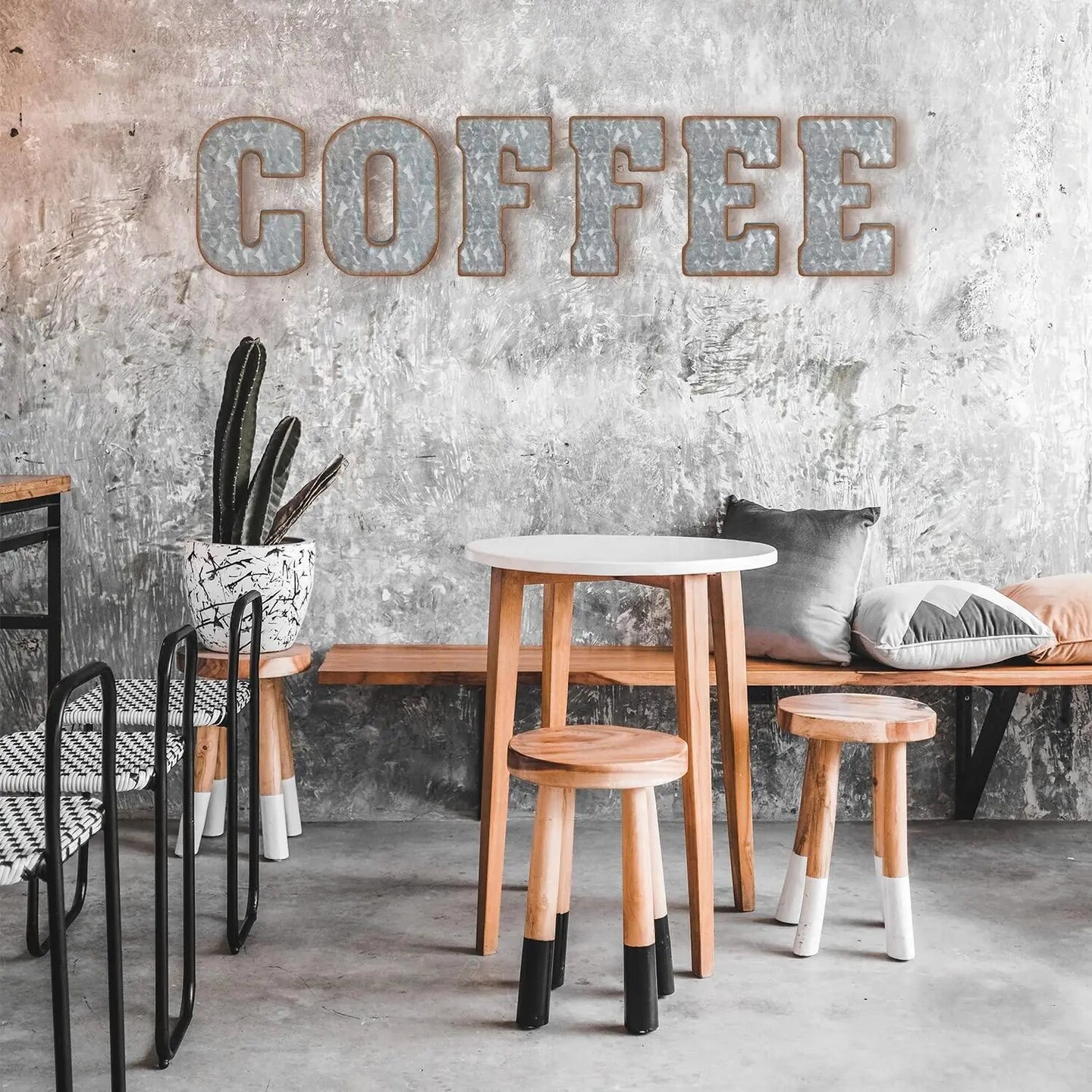 Galvanized Metal Letters for Wall Decor 3D Letter H for Hanging or Freestanding Unique Blend of Rustic Vintage Western and Industrial Styles Fits for Living Room Lobby Kitchen Bedroom Decoration