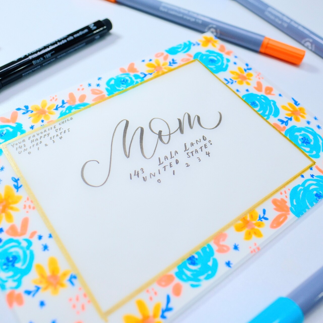 Loose Floral DIY Envelope Ideas with Faber-Castell®