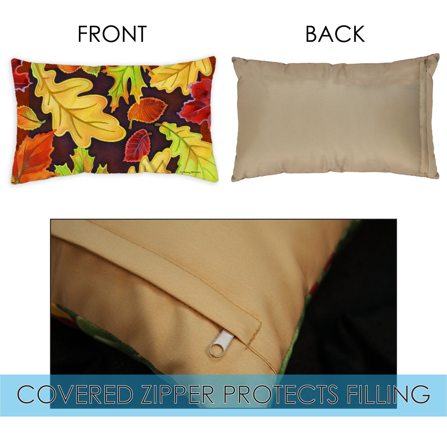Leafy Leaves Decorative Fall Indoor/Outdoor Pillow Cover (set of 2)