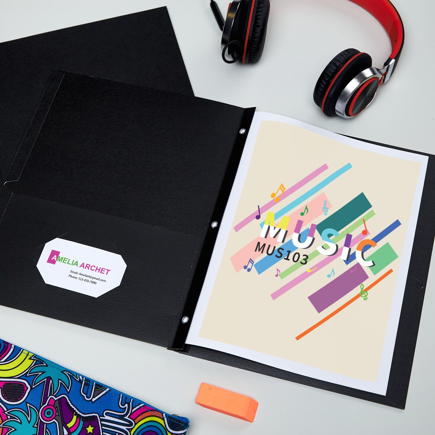 Avery Two Pocket Folders with 3 Prong Fasteners, Holds 70 Sheets, 25 Black Folders (47978)