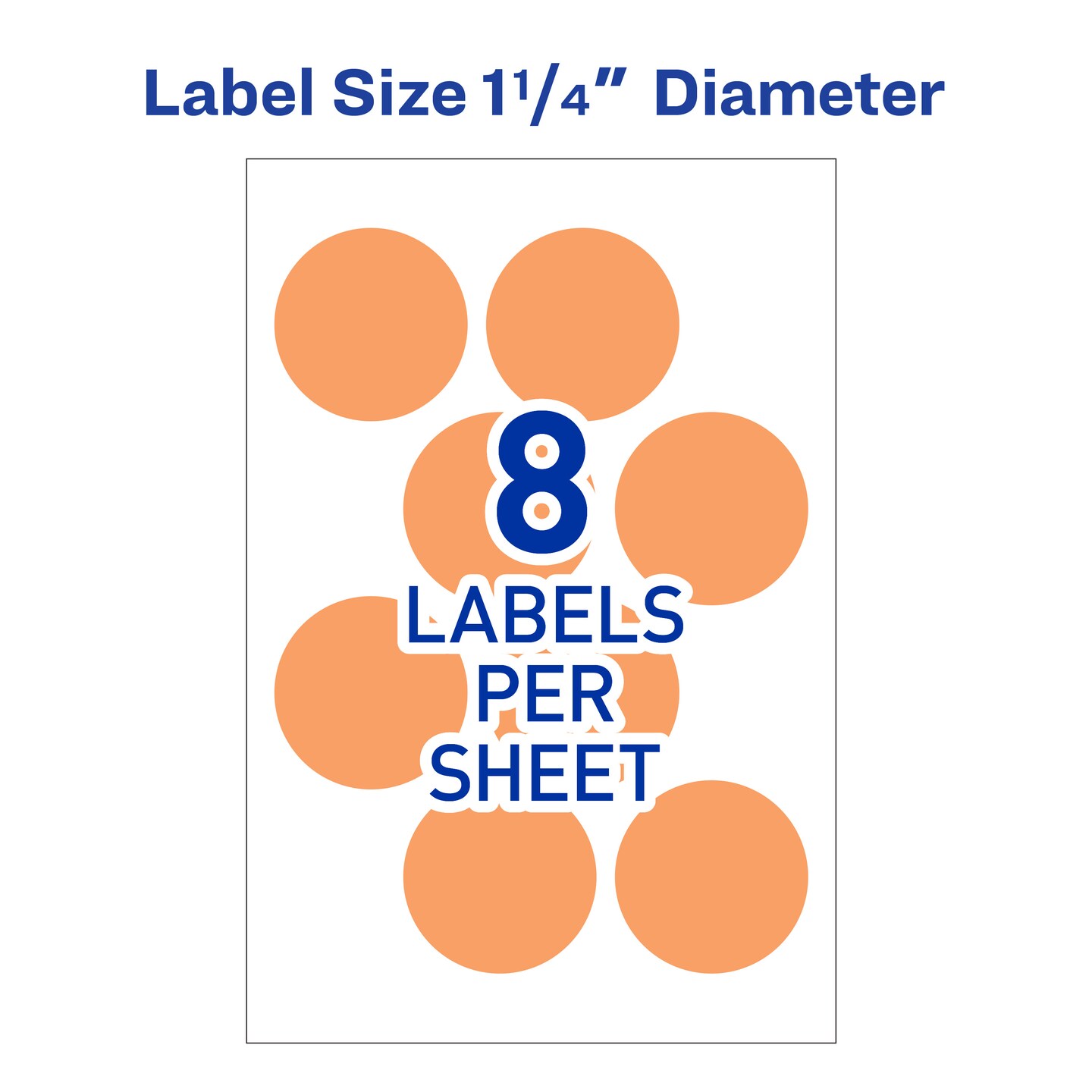 Avery Removable Color-Coding Labels, Removable Adhesive, Neon Orange, 1-1/4&#x22; Diameter, 400 Labels (5476)