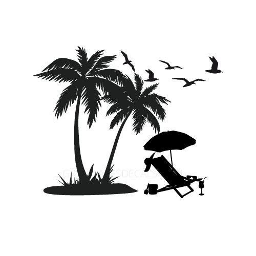 product name is Vacation Beach Vinyl Decal