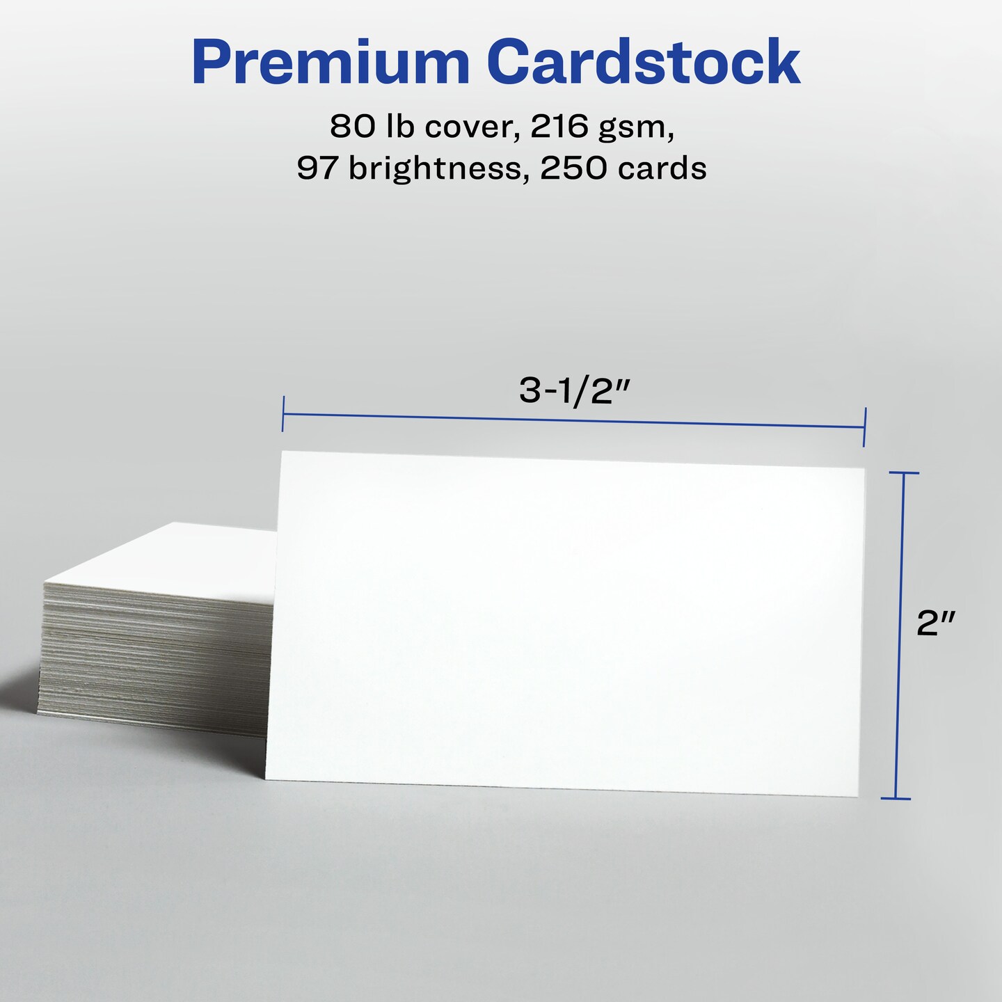 Avery Printable Business Cards with Sure Feed Technology, 2&#x22; x 3.5&#x22;, White, 250 Blank Cards for Laser Printers (05371)