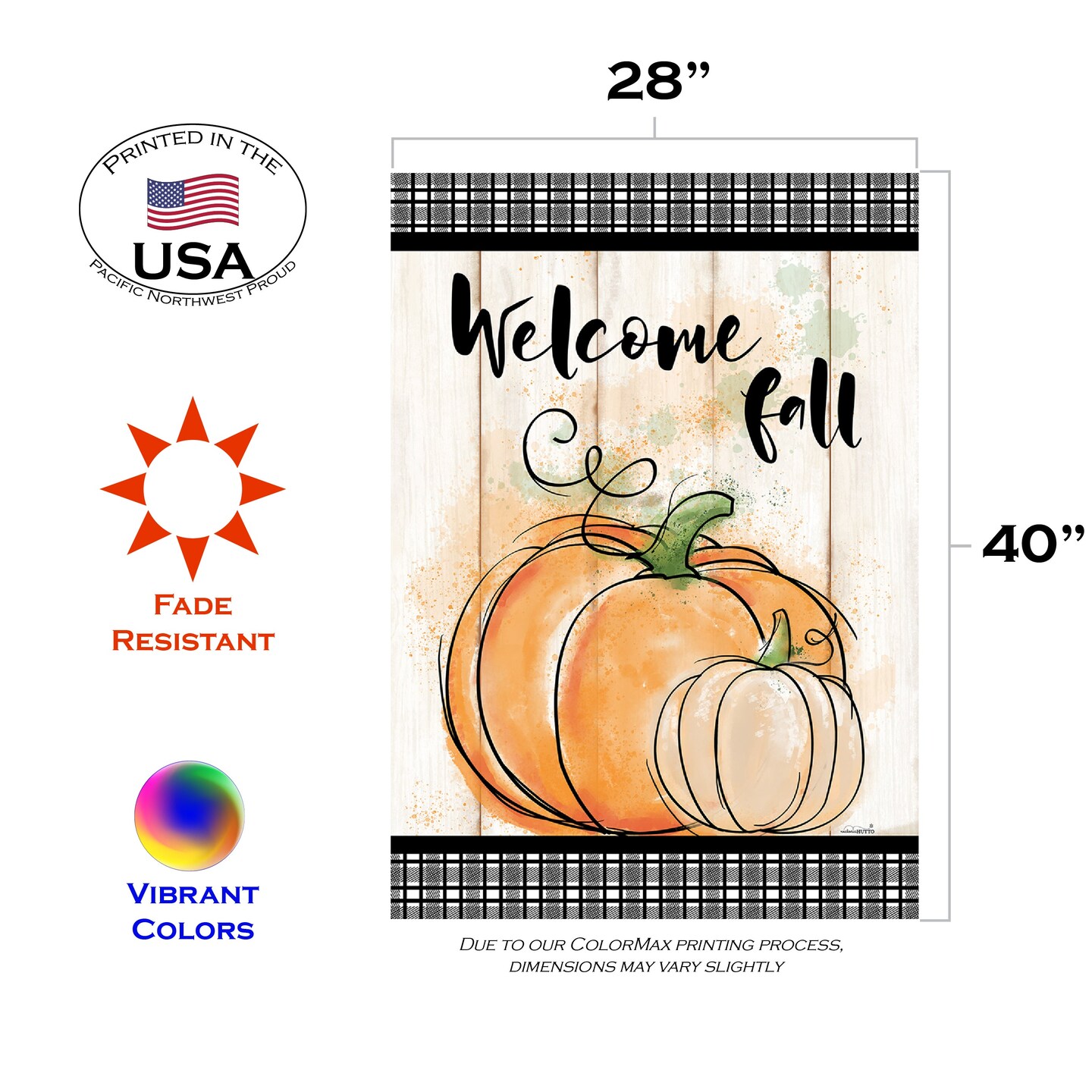 Welcome Farmhouse Pumpkins Decorative Fall Double Sided Flag