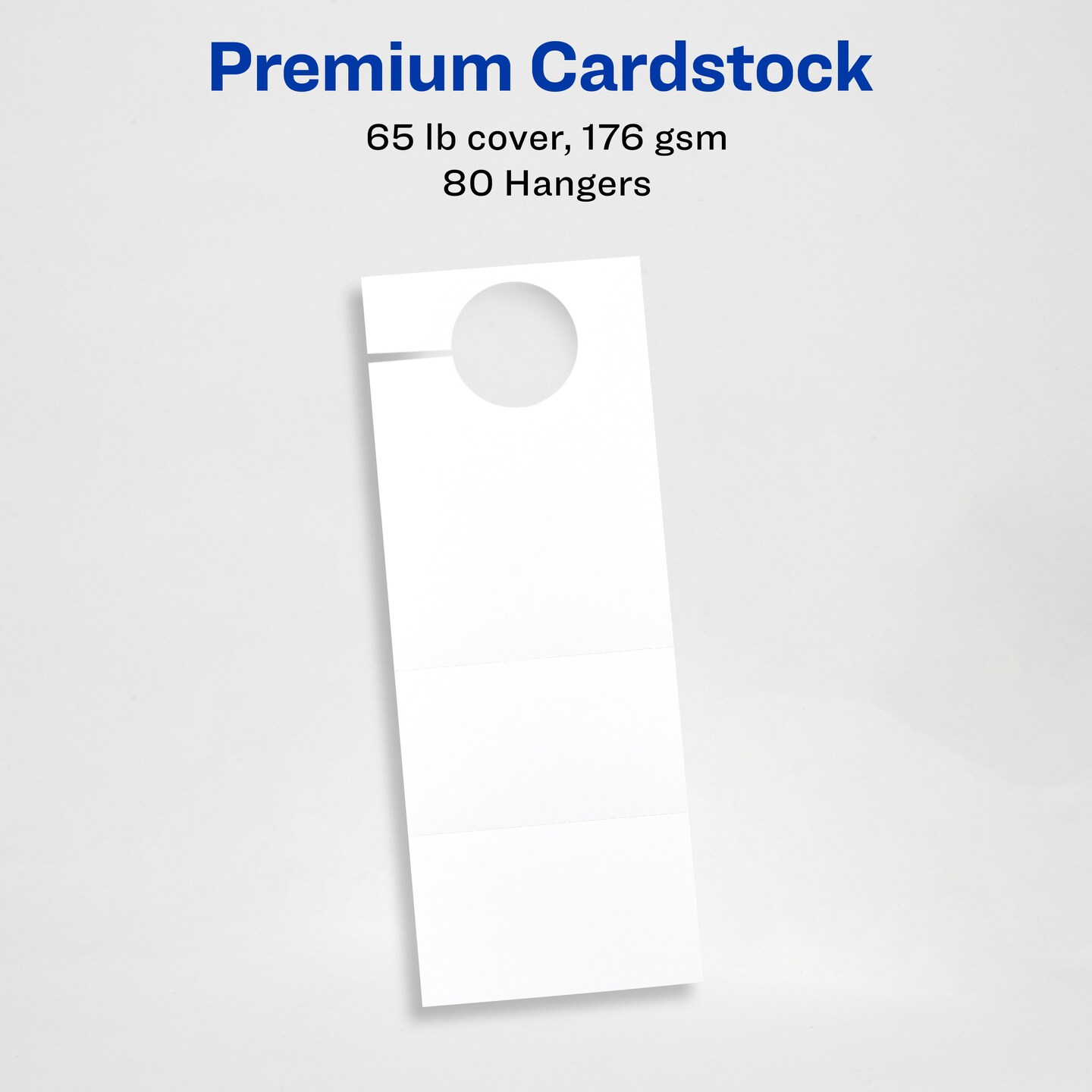 Avery Printable Door Hangers with Tear-Away Cards, 4.25" x 11", Matte White, 80 Blank Door Hangers for Laser and Inkjet Printers (16150)