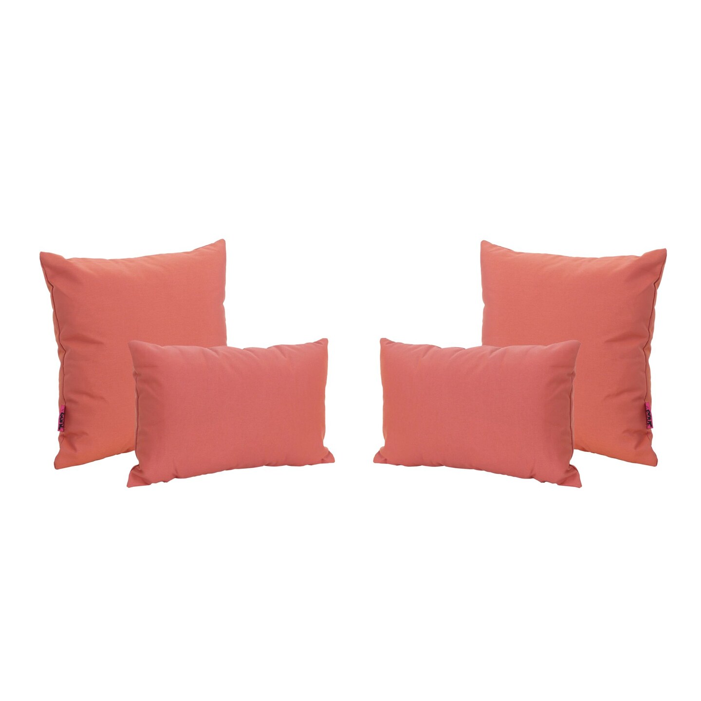 Contemporary Home Living Set of 4 Brown Square and Rectangular Outdoor Patio Throw Pillows 18.5"