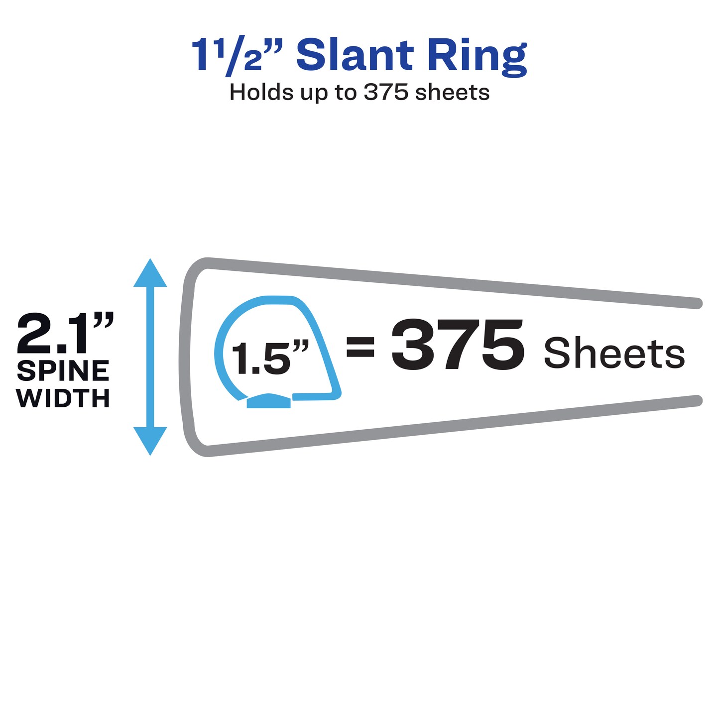 Avery Two-Tone Durable View 3 Ring Binder, 1.5 Inch Slant Rings, Blue/Teal Binder (17292)