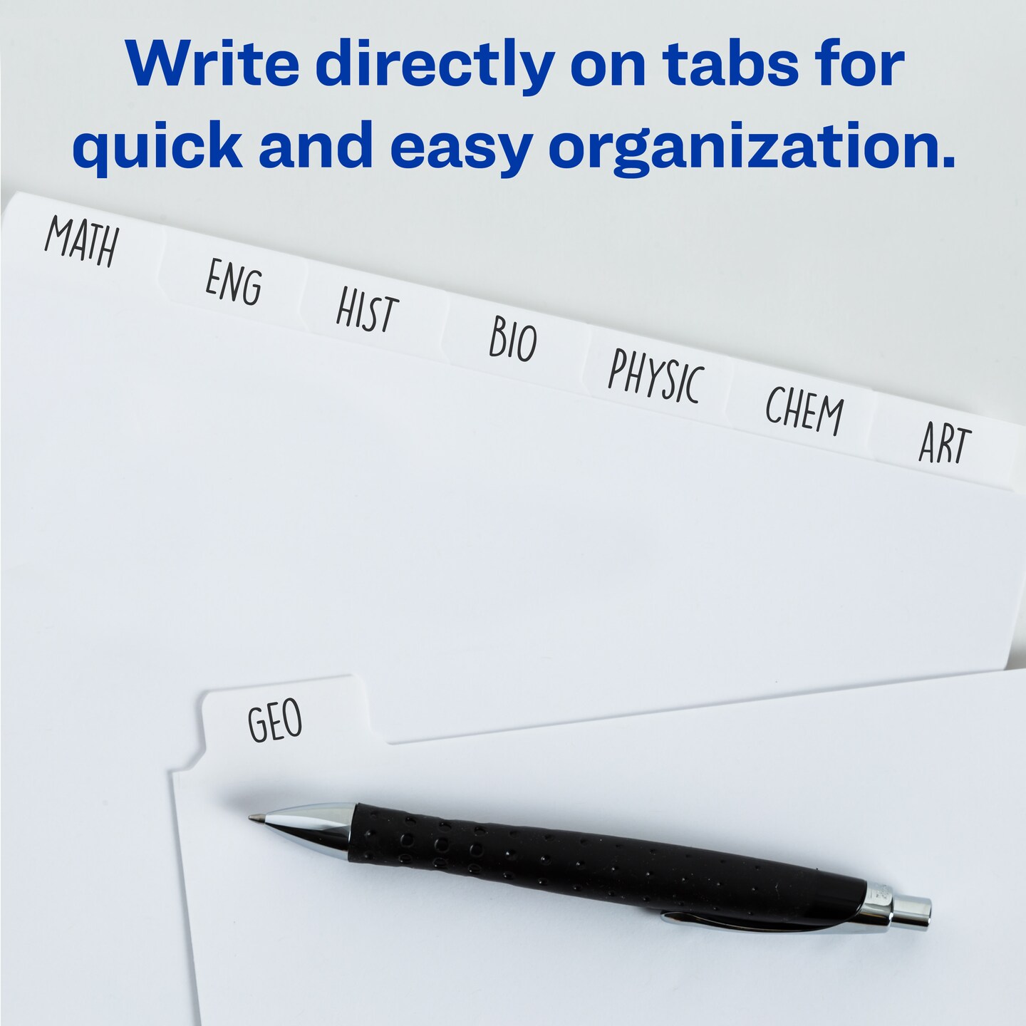 Avery Plain Tab Write &#x26; Erase Dividers, 5 Tabs, White, 36 Sets (11506)