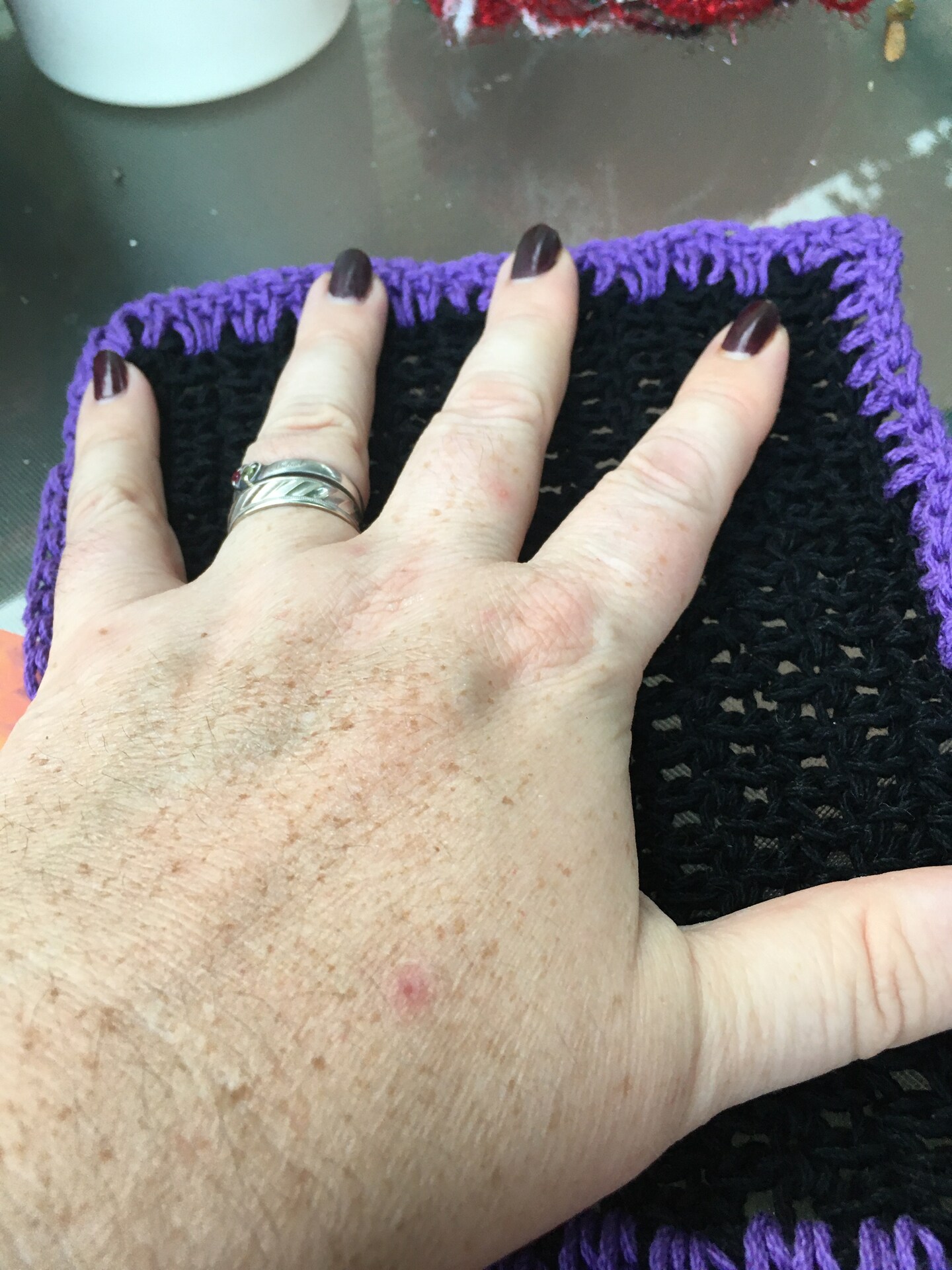 Crochet Dishcloth Handmade, Purple Black, Crochet Washcloth Cotton