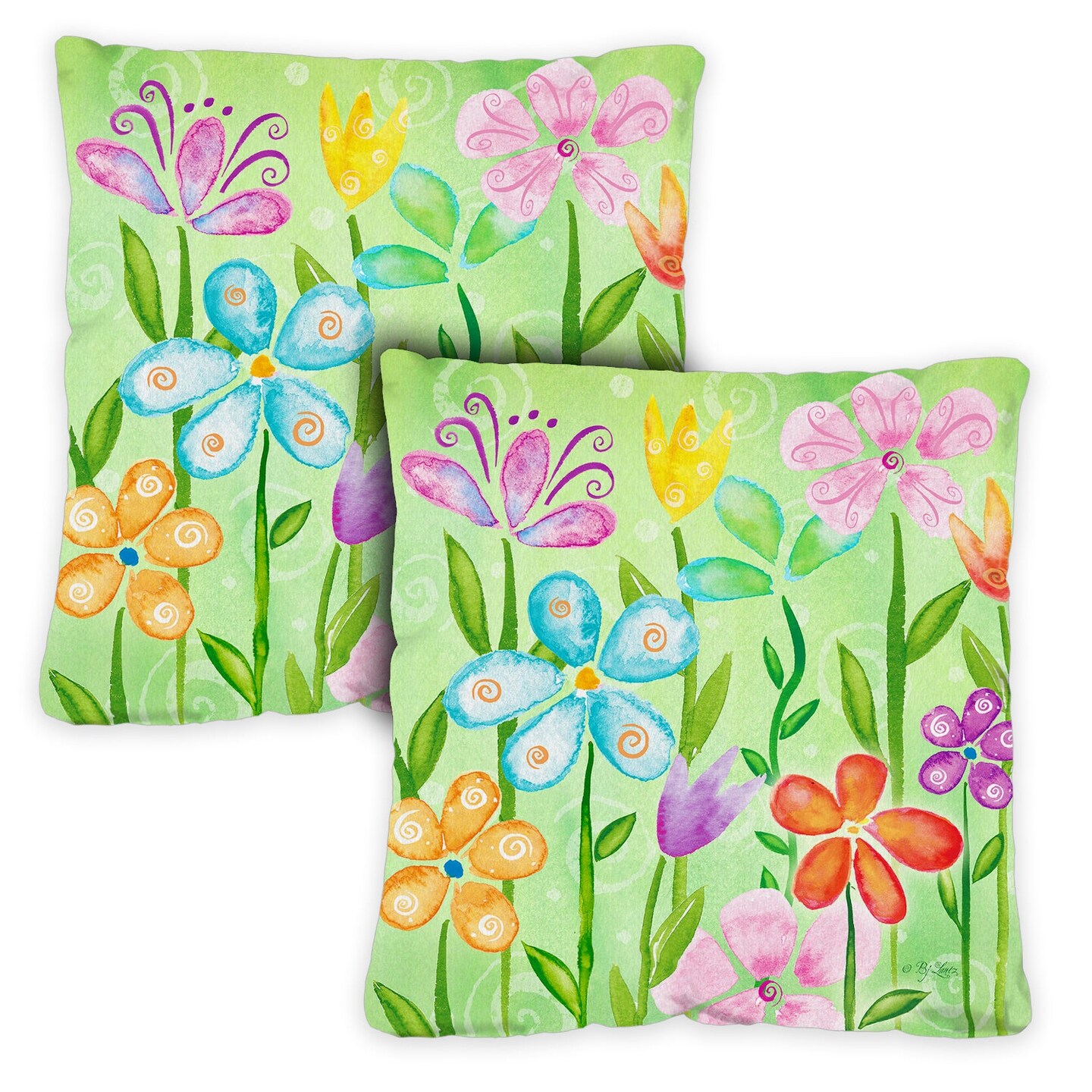 Spring Blooms Decorative Spring Indoor/Outdoor Pillow Cover (set of 2 ...