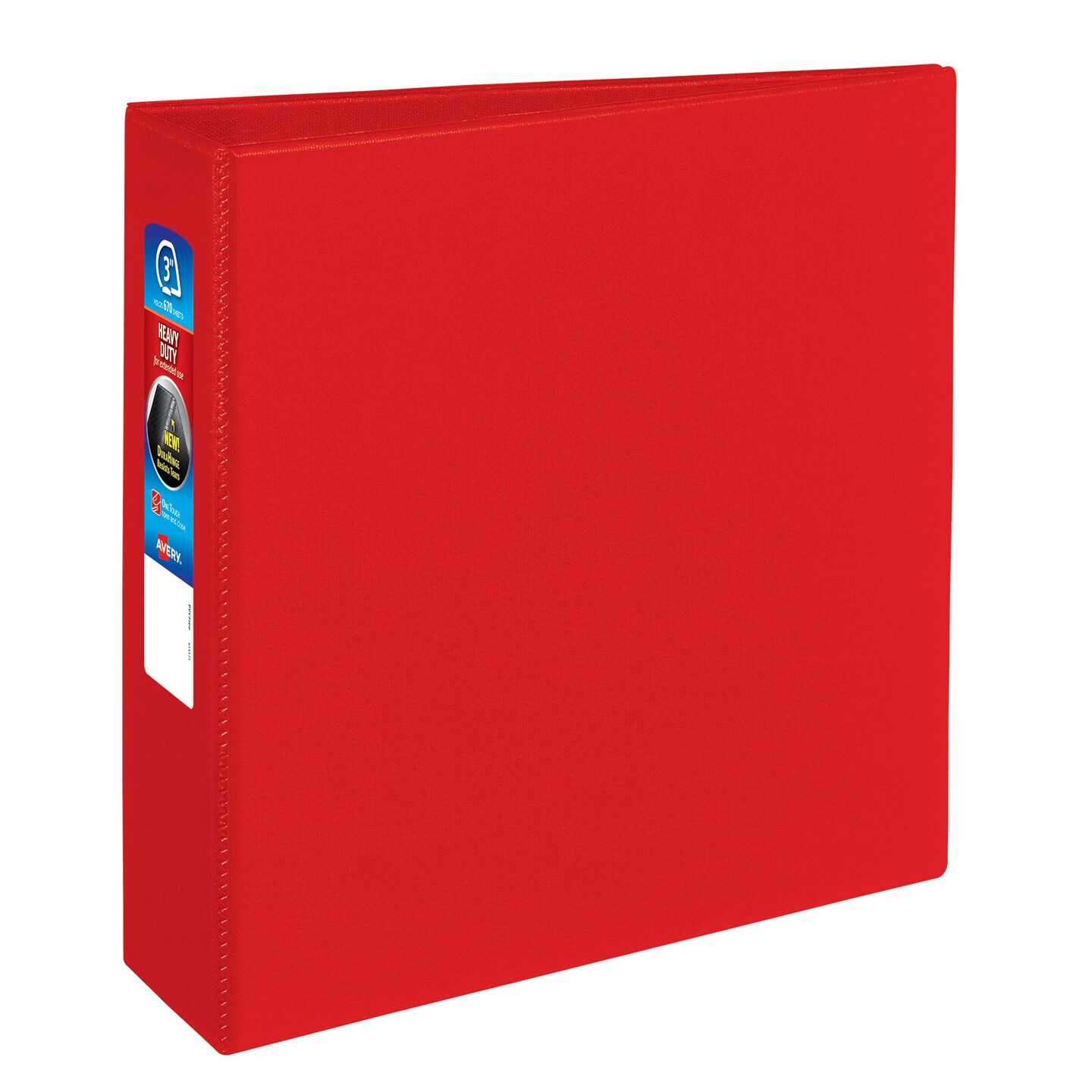 Avery Heavy-Duty 3 Ring Binder, 3&#x22; One Touch EZD Rings, 3.5&#x22; Spine, 1 Red Binder (79583)