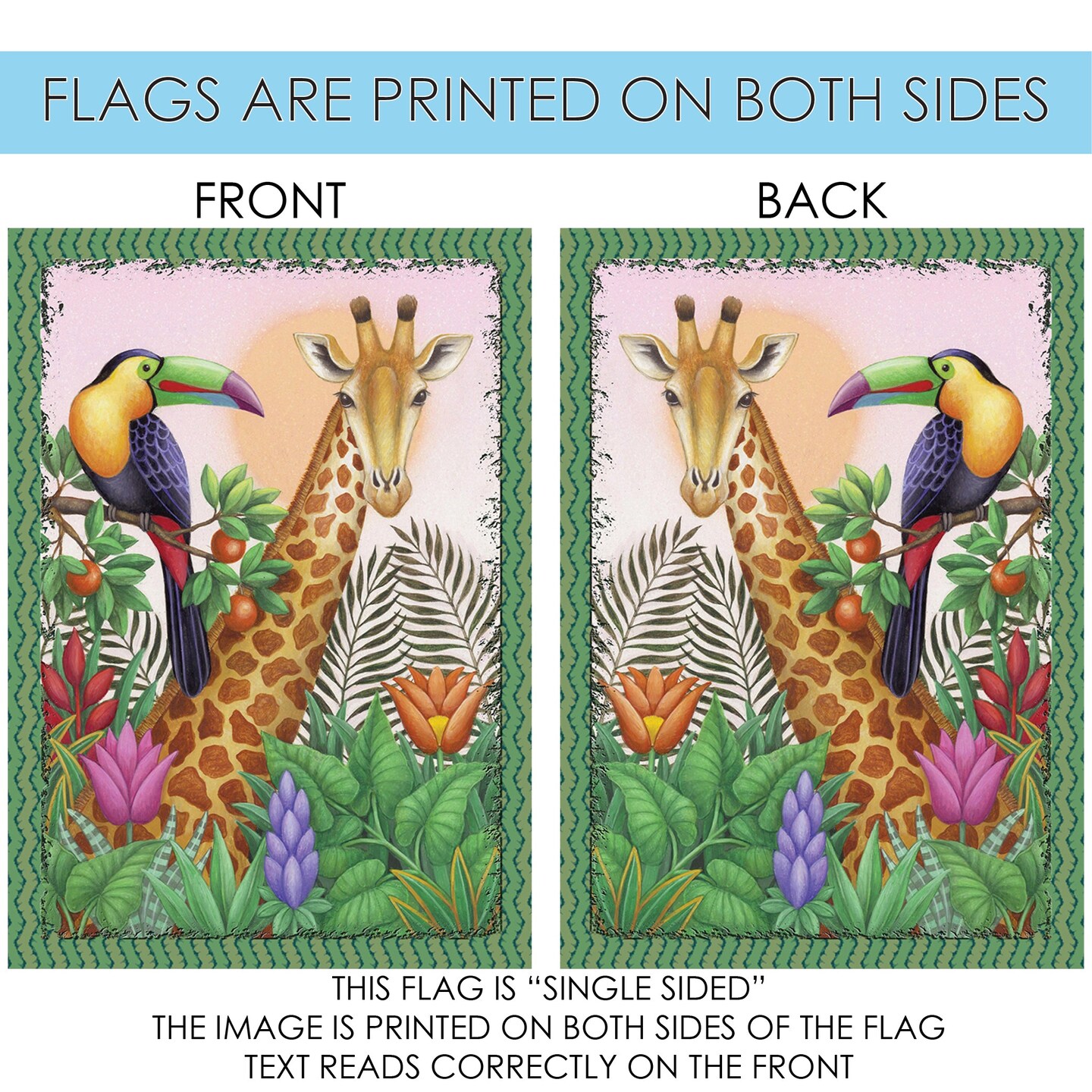 A Giraffe Toucan Share Decorative Giraffe Flag