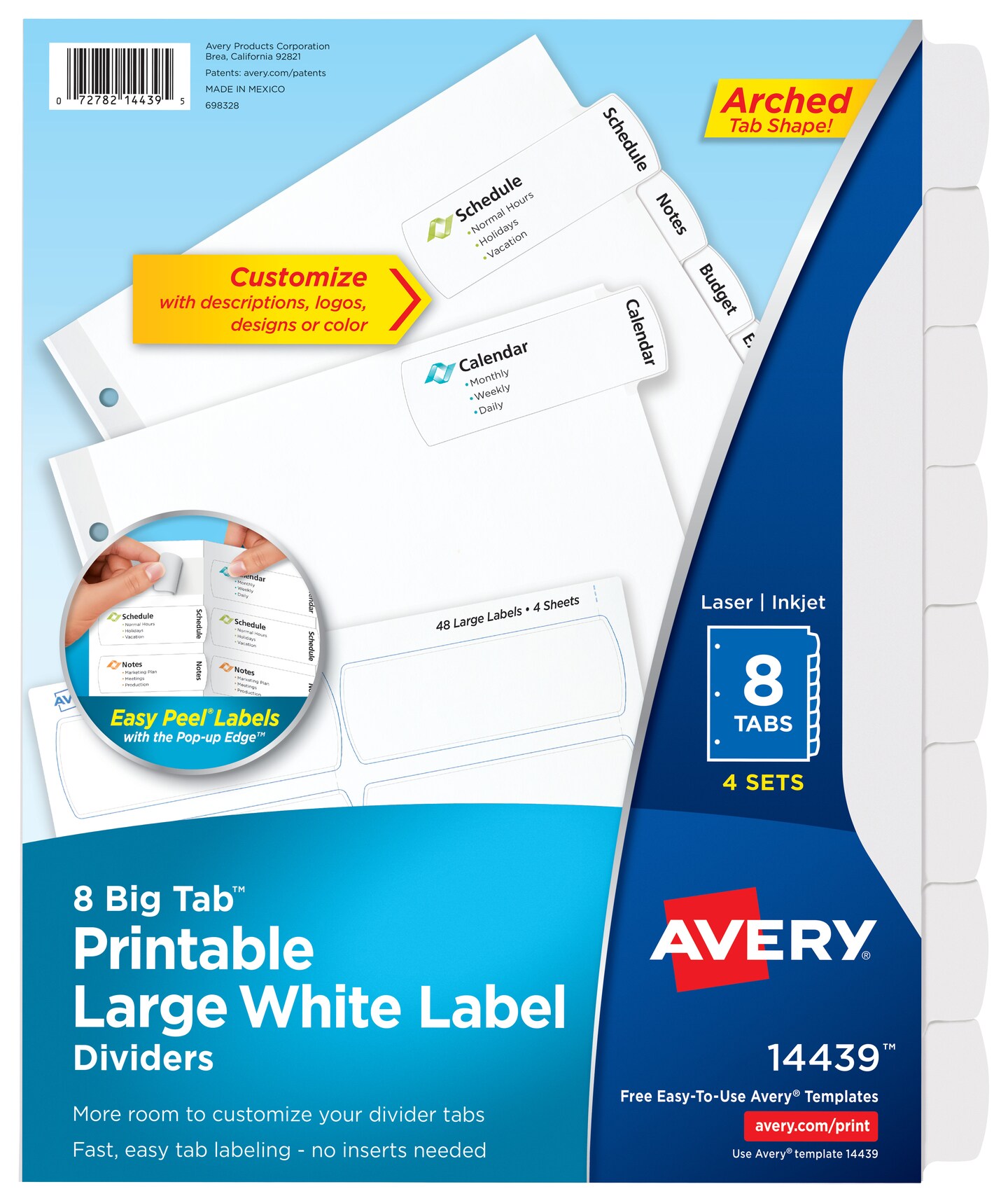 Avery® Big Tab Printable White Label Dividers   100 X Divider(s)   5