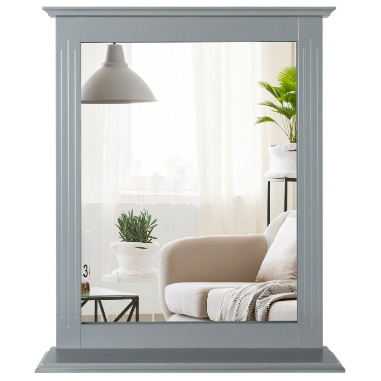 Space Saving Wall-Mounted Bathroom Vanity Mirror with Bottom Shelf Suitable for Any Room