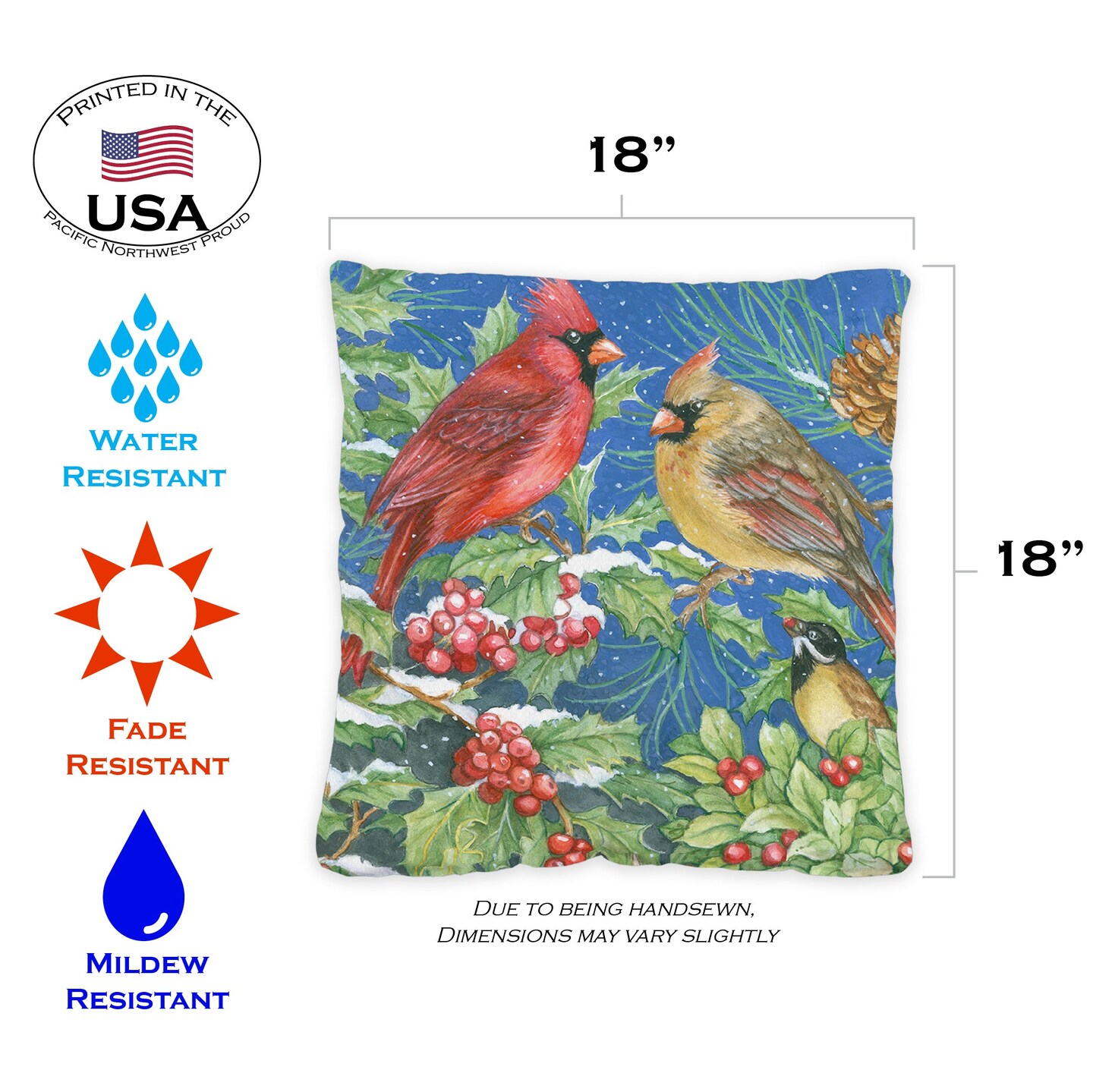 Winter Feast Decorative Winter Indoor/Outdoor Pillow Cover (set of 2)