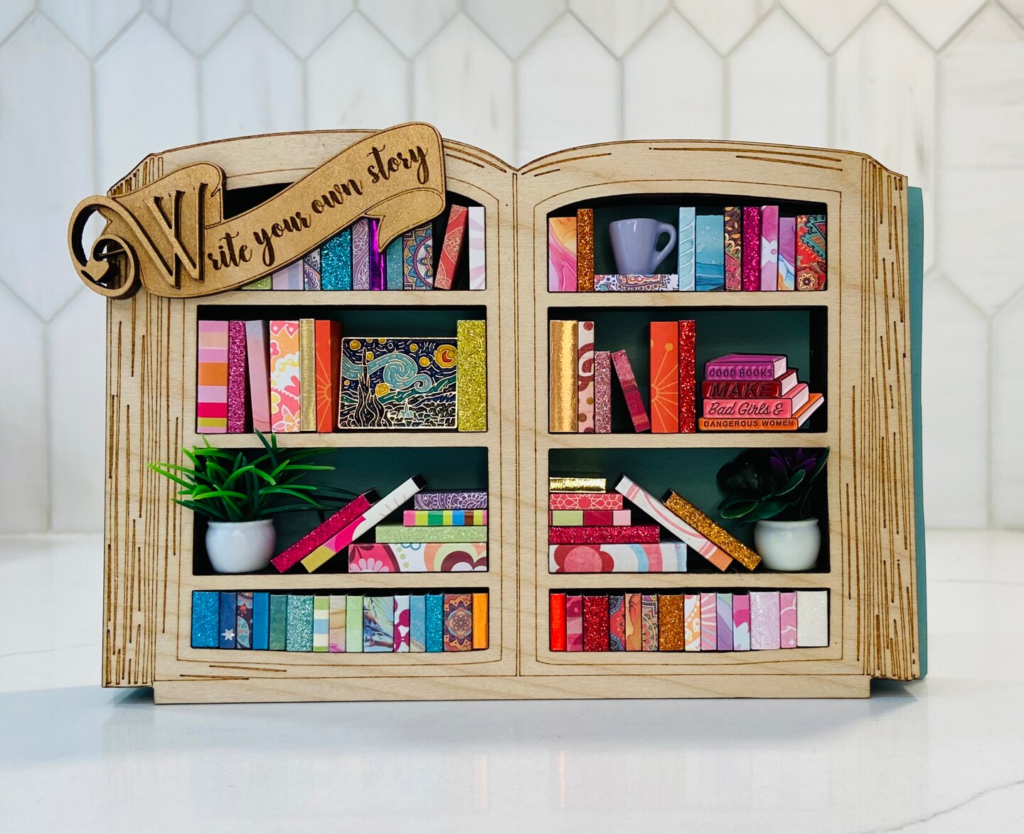 Miniature bookshelf, bookish shelf, book nook, gift for book lover ...