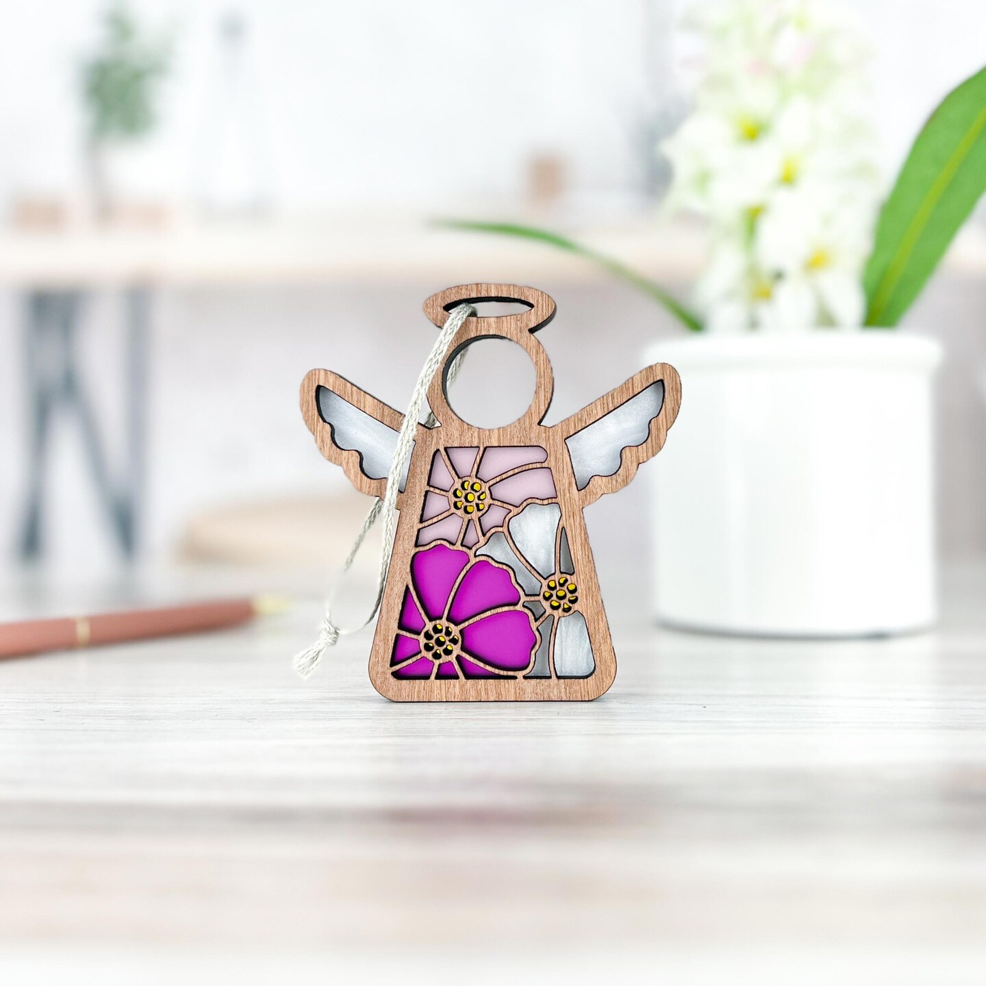 3.5&#x22; (H) Cosmos Ornament - Handcrafted in Texas - Mother&#x27;s Angels&#xAE; Figurine - Mother&#x27;s Day Gifts